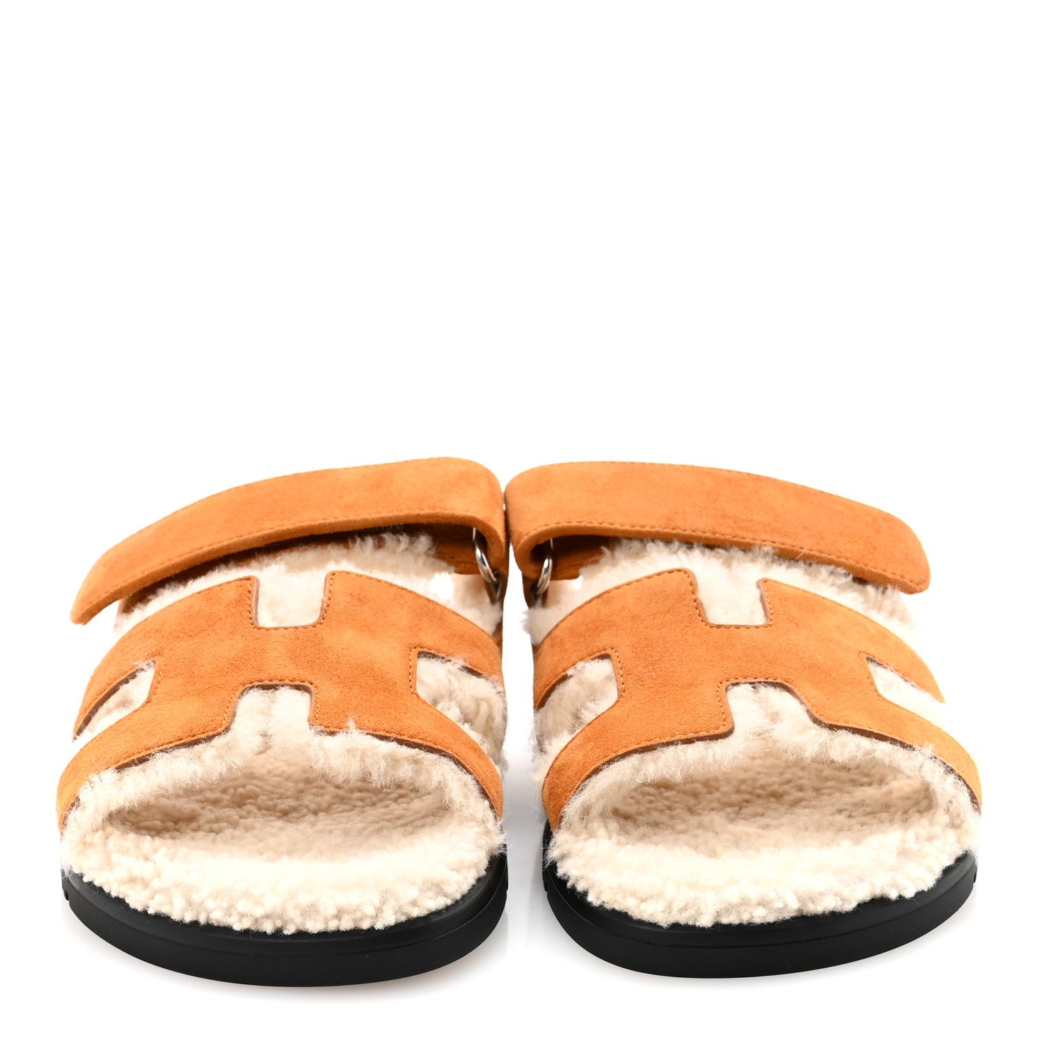 Suede Goatskin Woolskin Womens Chypre Sandals 36 Brun Fume Ecru