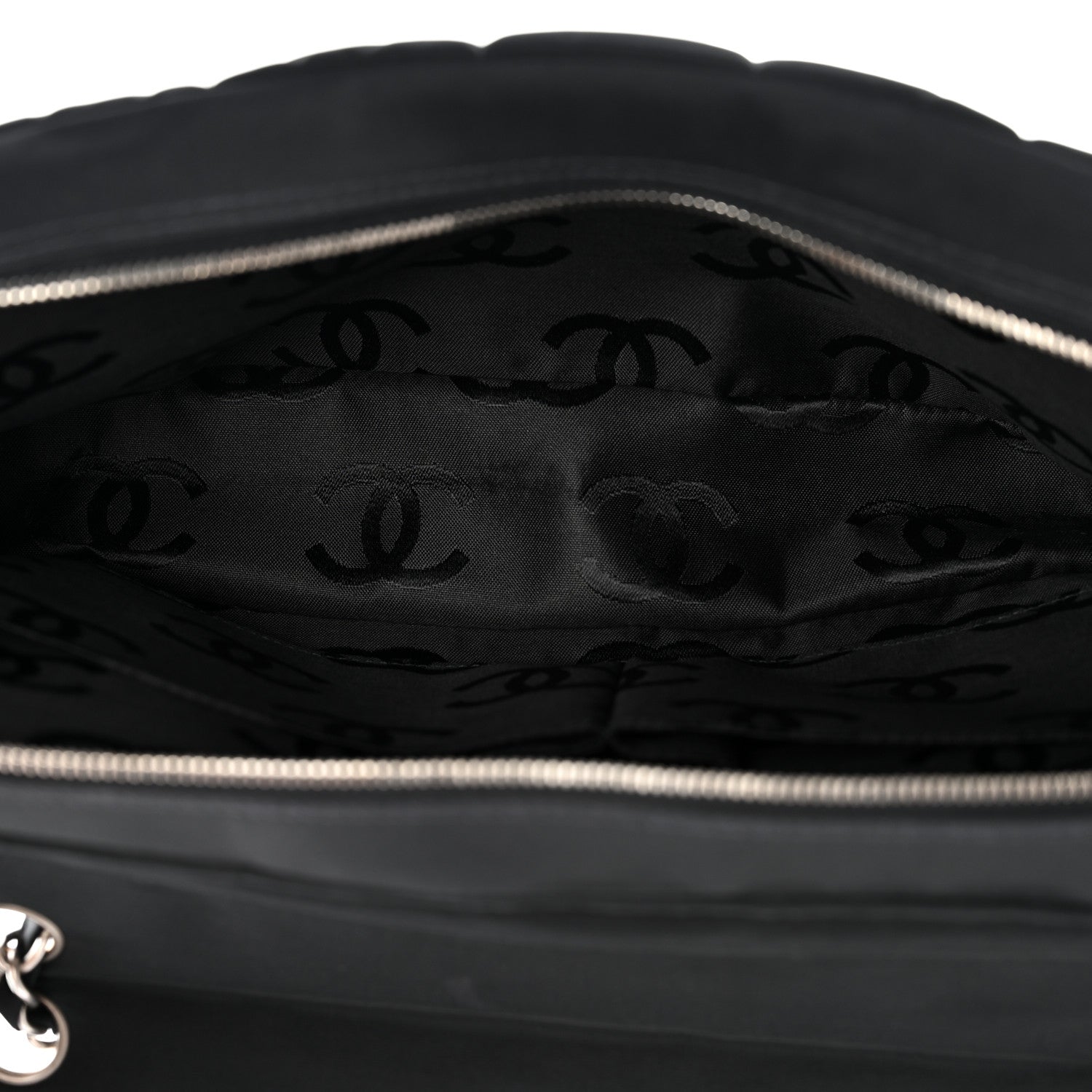 Nylon Square Quilted Flap Black