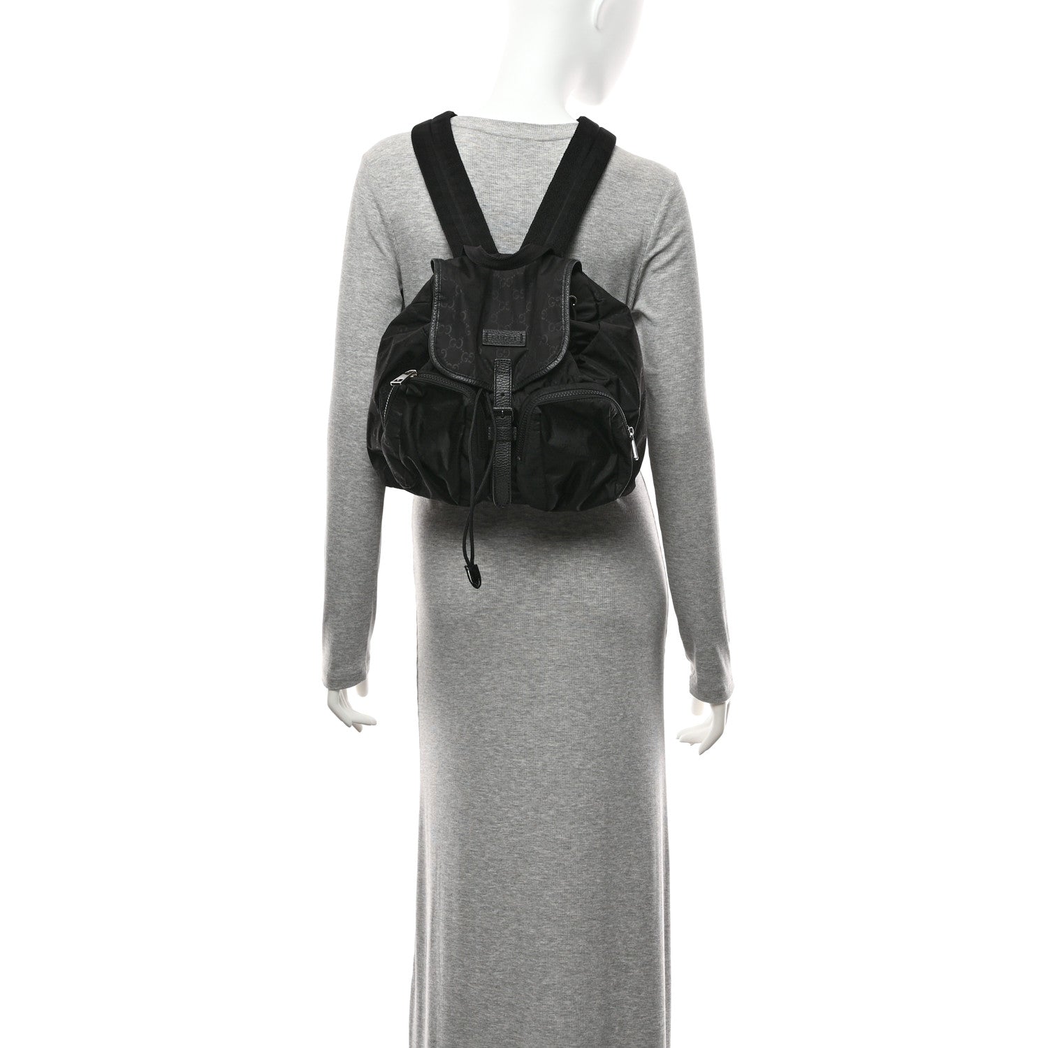 Nylon Monogram Medium Light Single Buckle Backpack Black