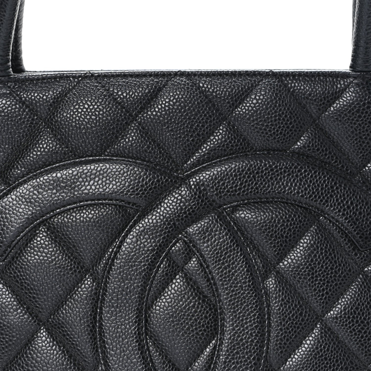 Caviar Quilted Medallion Tote Black