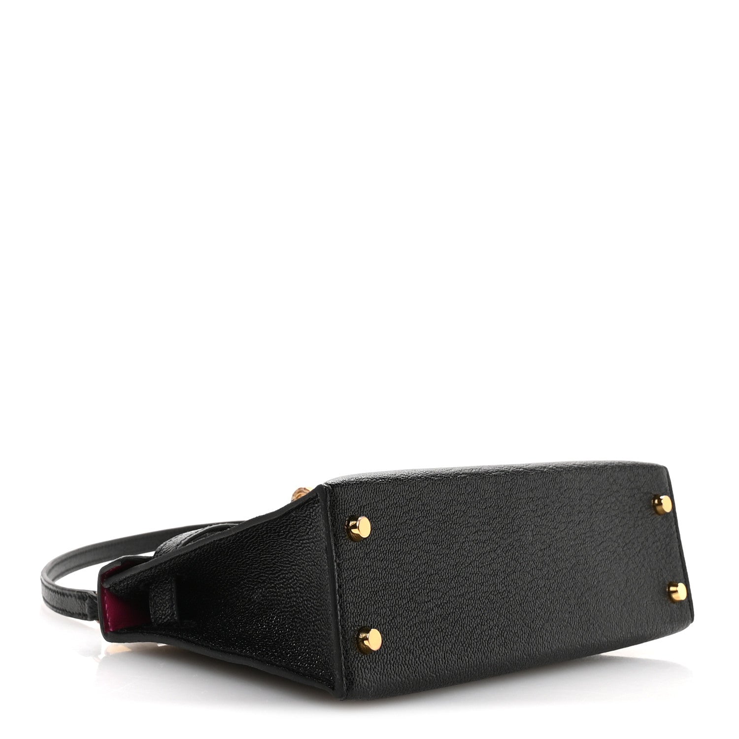 Chevre Mysore Horseshoe Mini Kelly Sellier 20 Black Rose Poupre