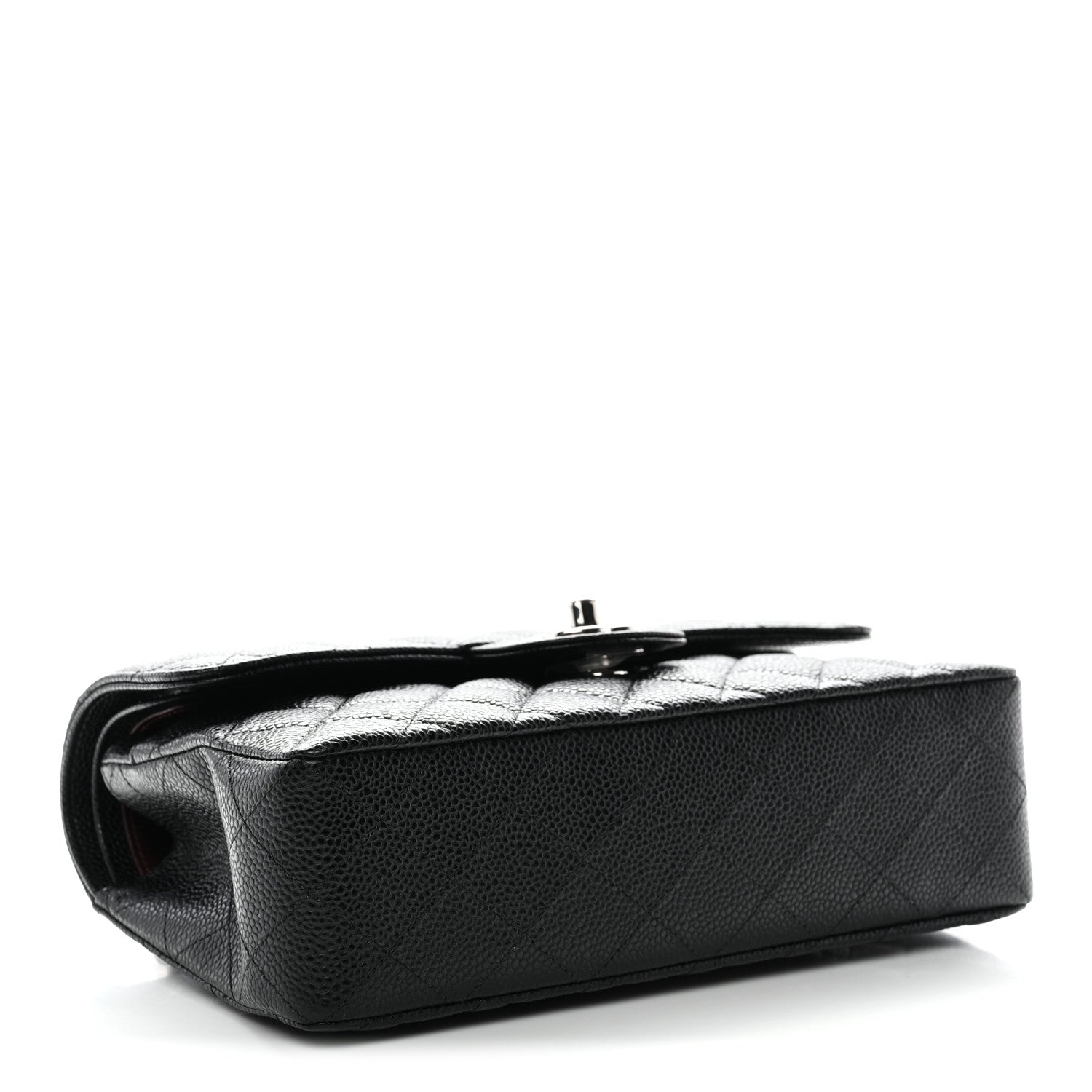 Caviar Quilted Small Double Flap Black