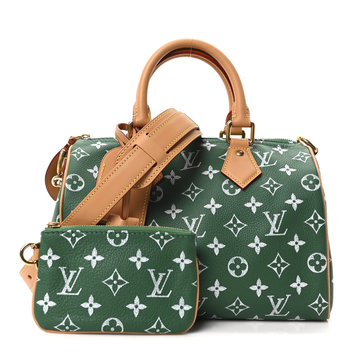 Calfskin Monogram Speedy P9 Bandouliere 25 Green