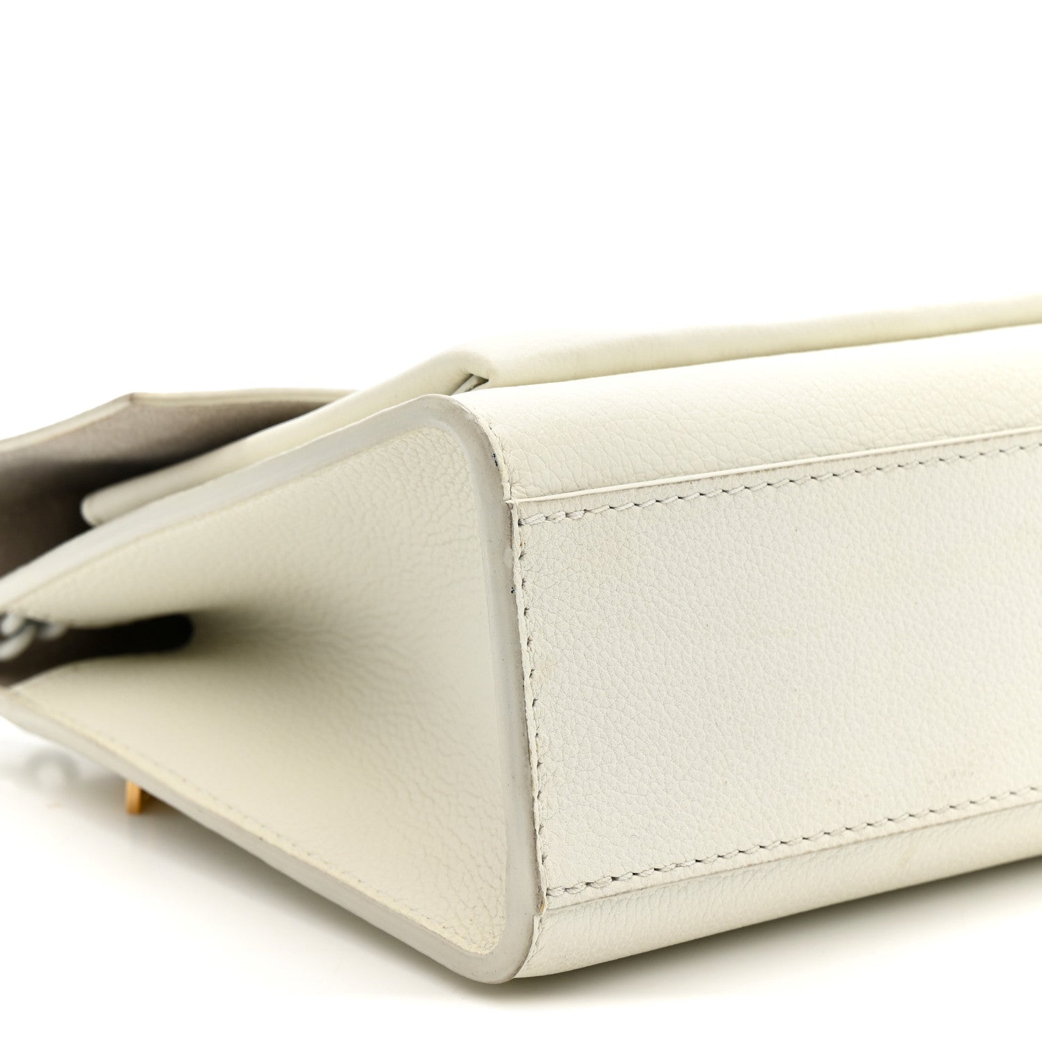 Soft Calfskin Mylockme Chain Bag BB White