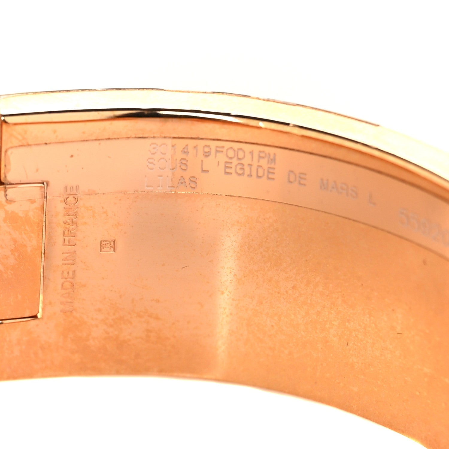 Enamel Printed Wide Sous L Egide De Mars Click Clac H Bracelet GM Lilas