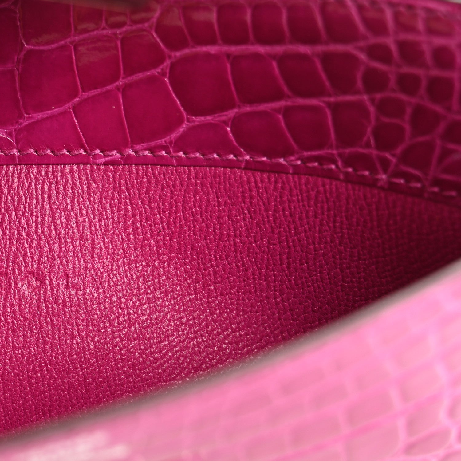 Shiny Alligator Constance Long Wallet Rose Scheherazade