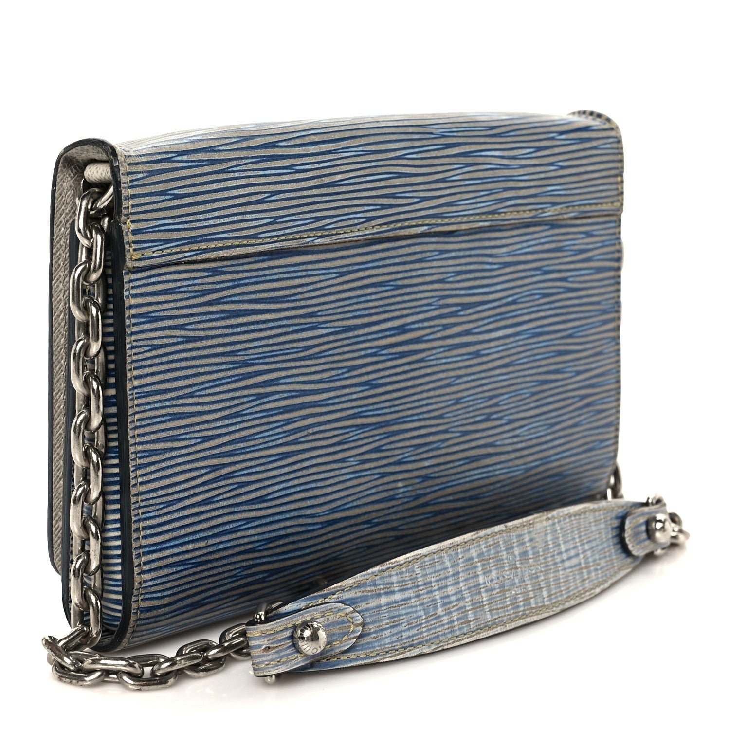 Epi Twist Chain Wallet Denim Light