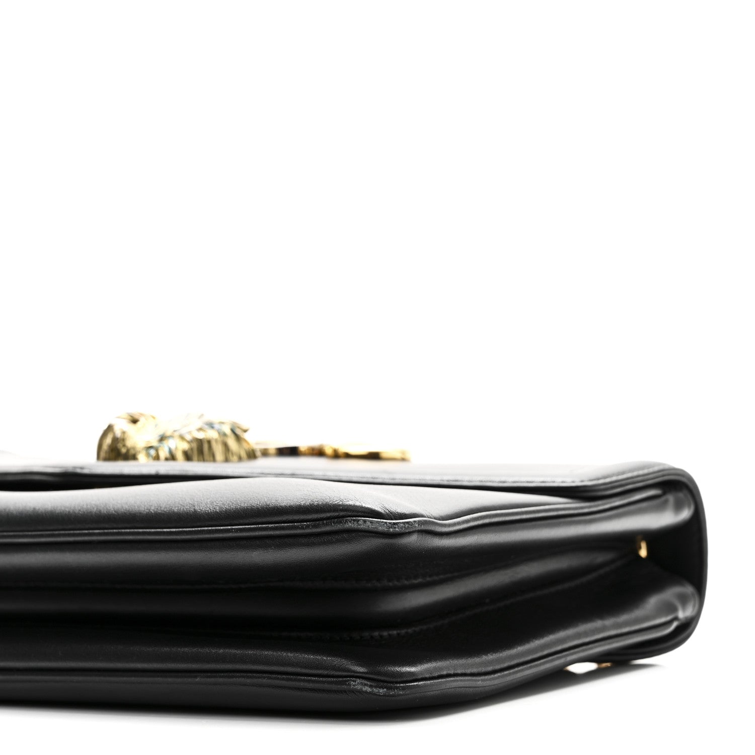 Vitello Palmellato Lux Crystal Medium Rajah Shoulder Bag Black