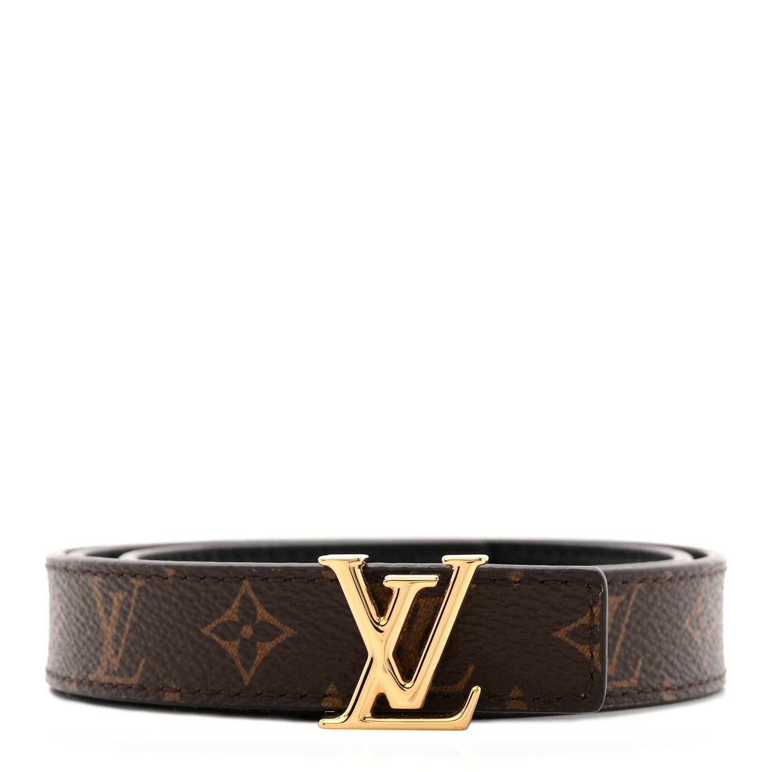 Calfskin Monogram 20mm LV Initiales Reversible Belt 65 26 Black