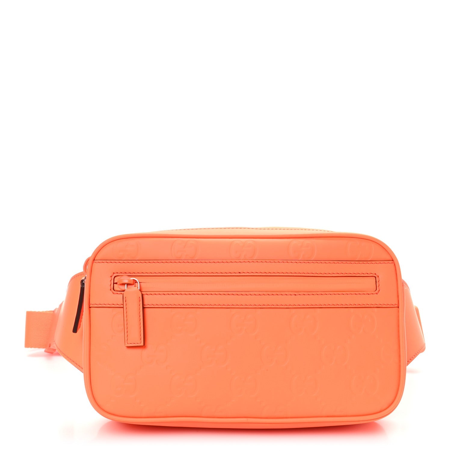 Rubber Effect Monogram GG Belt Bag New Orange Fluo