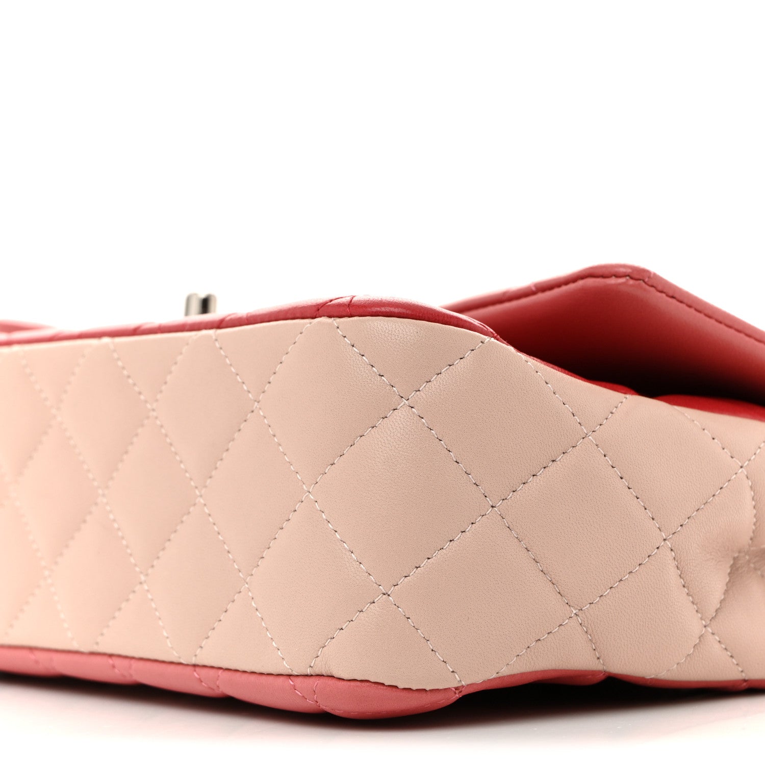 Lambskin Quilted Tri-Color Medium Valentine Charms Single Flap Pink