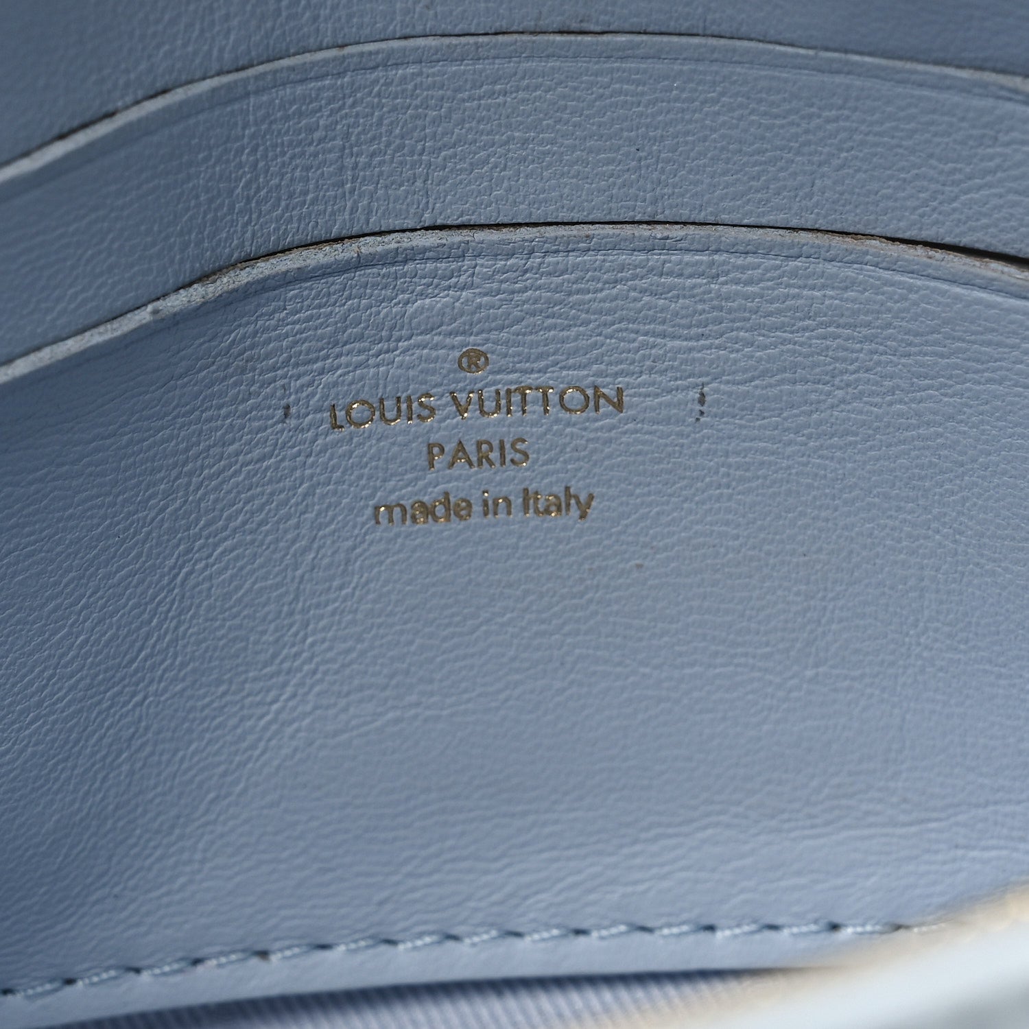 Calfskin Bubblegram Wallet On Strap Ice Blue