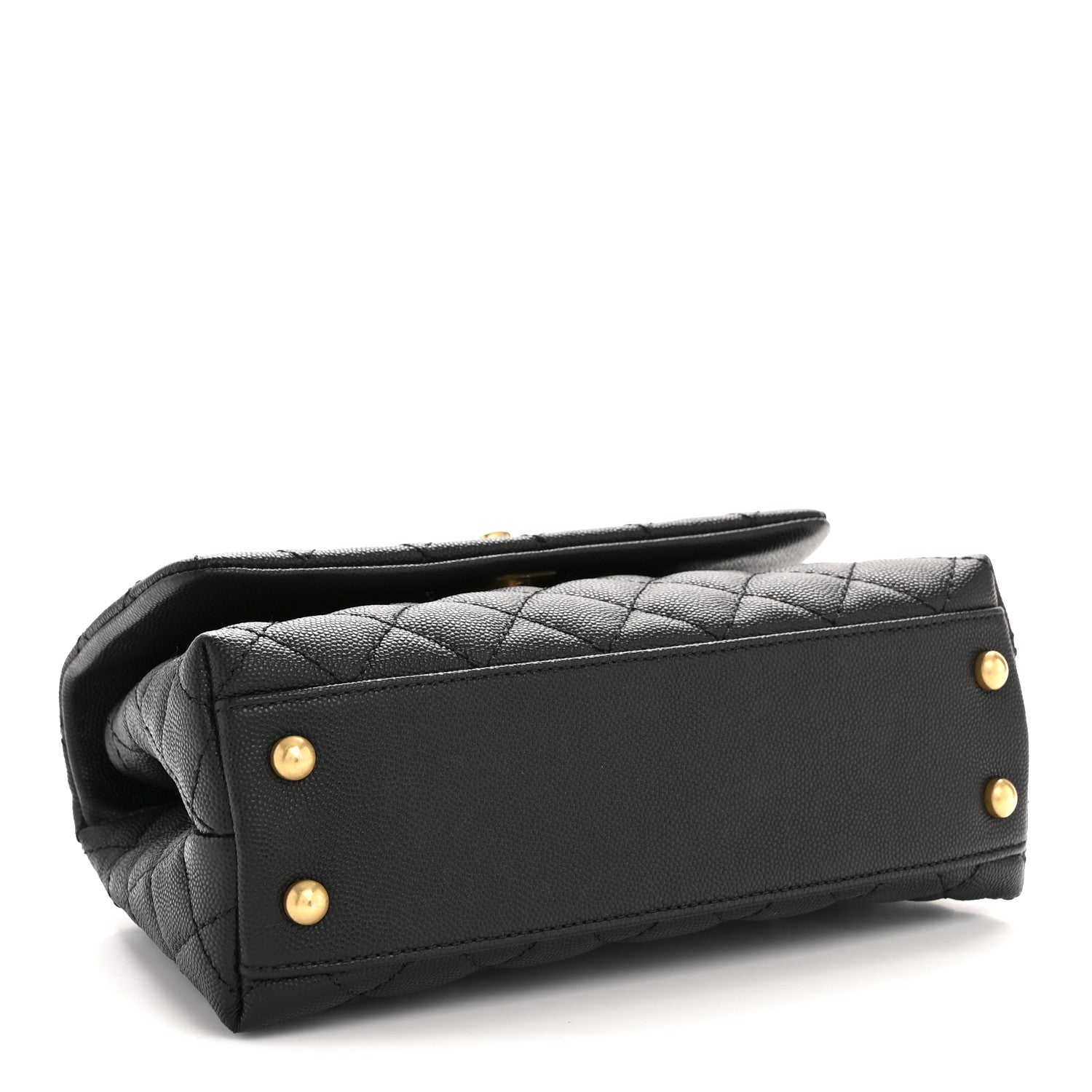 Caviar Quilted Mini Coco Handle Flap Black