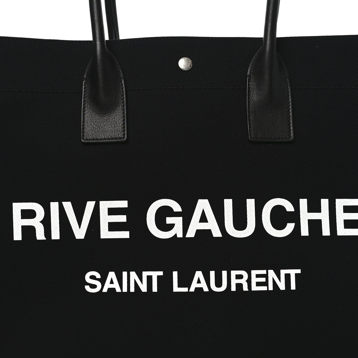 Linen Calfskin Rive Gauche Tote Black