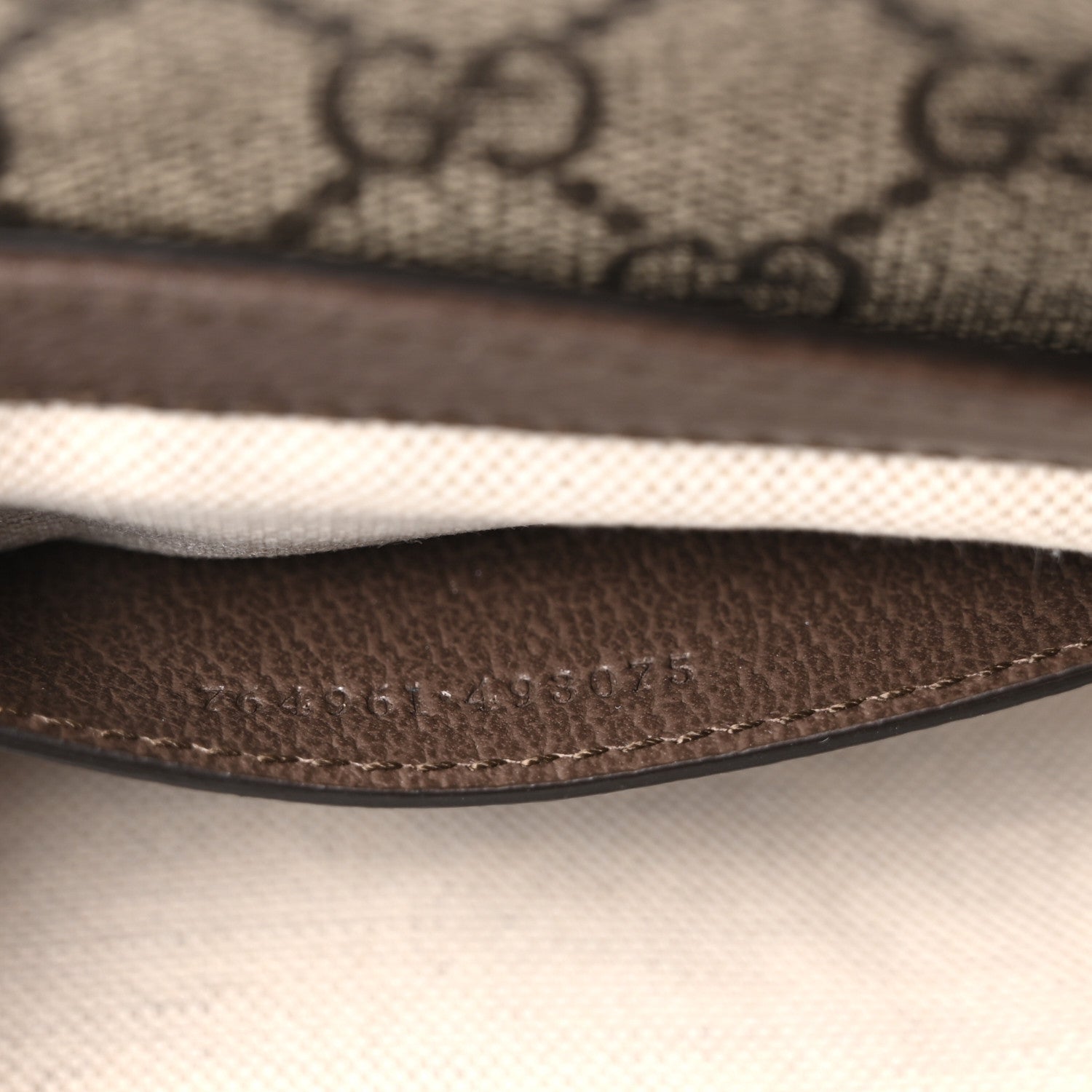 GG Supreme Monogram Textured Dollar Calfskin Web Mini Ophidia Envelope Shoulder Bag Beige Ebony New Acero