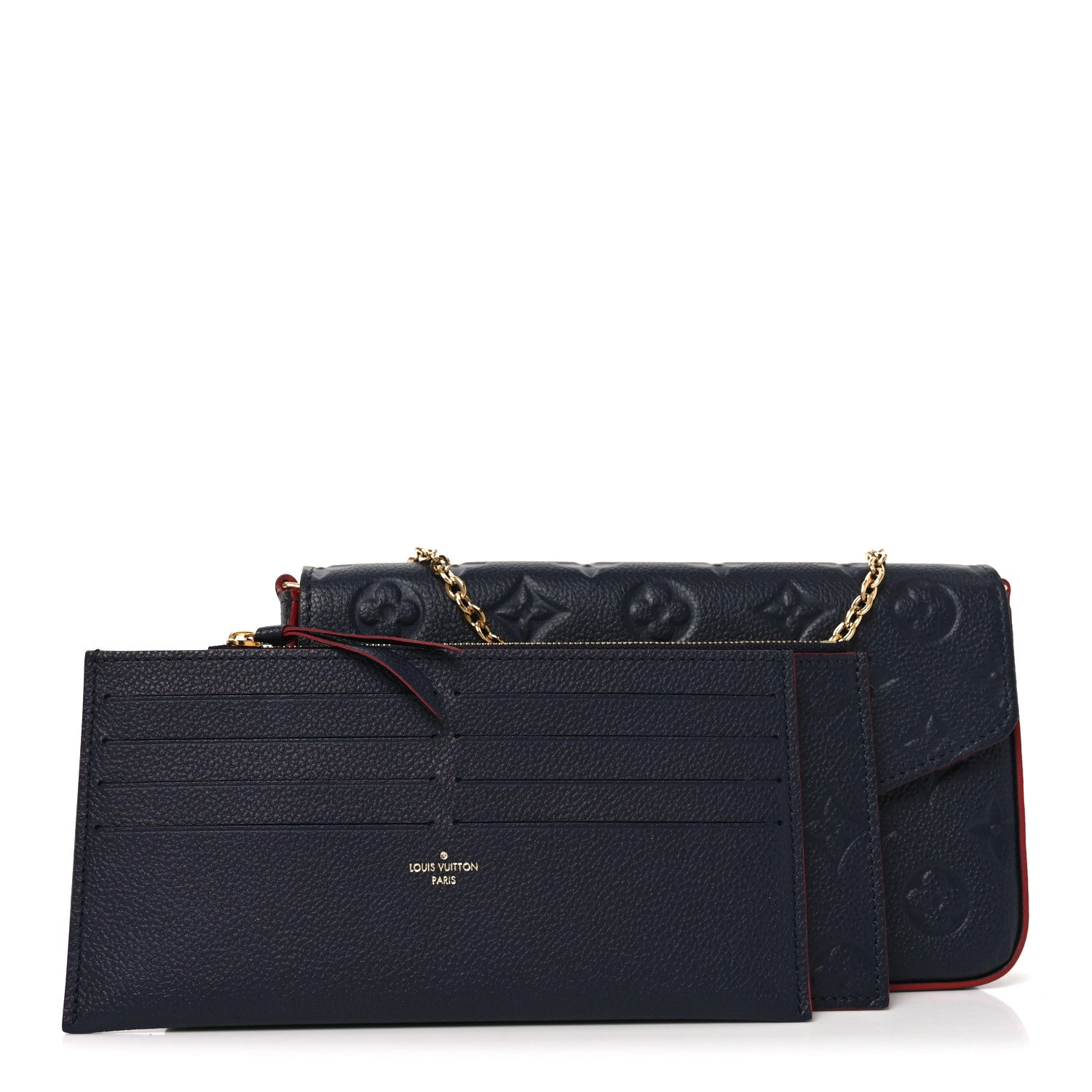 Empreinte Pochette Felicie Chain Wallet Marine Rouge