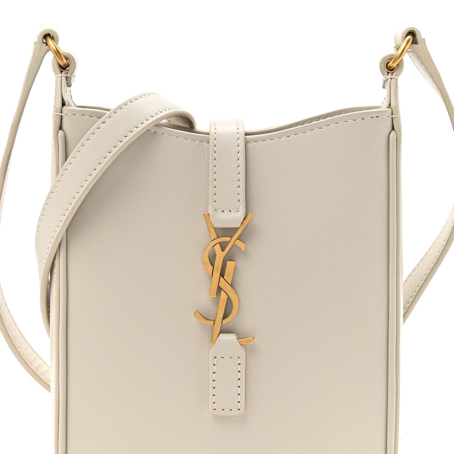 Smooth Calfskin Mini Le 5 A 7 Vertical Hobo Blanc Vintage