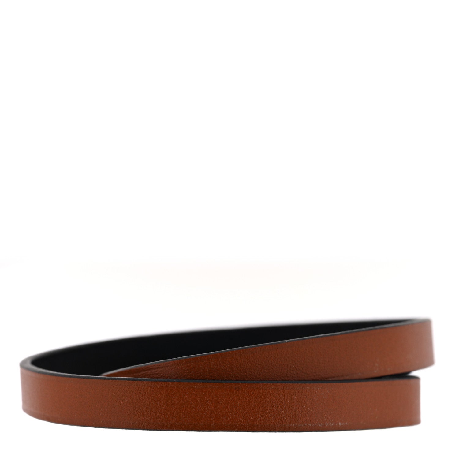 Swift Tadelakt Behapi Double Tour Reversible Bracelet T3 Black Fauve