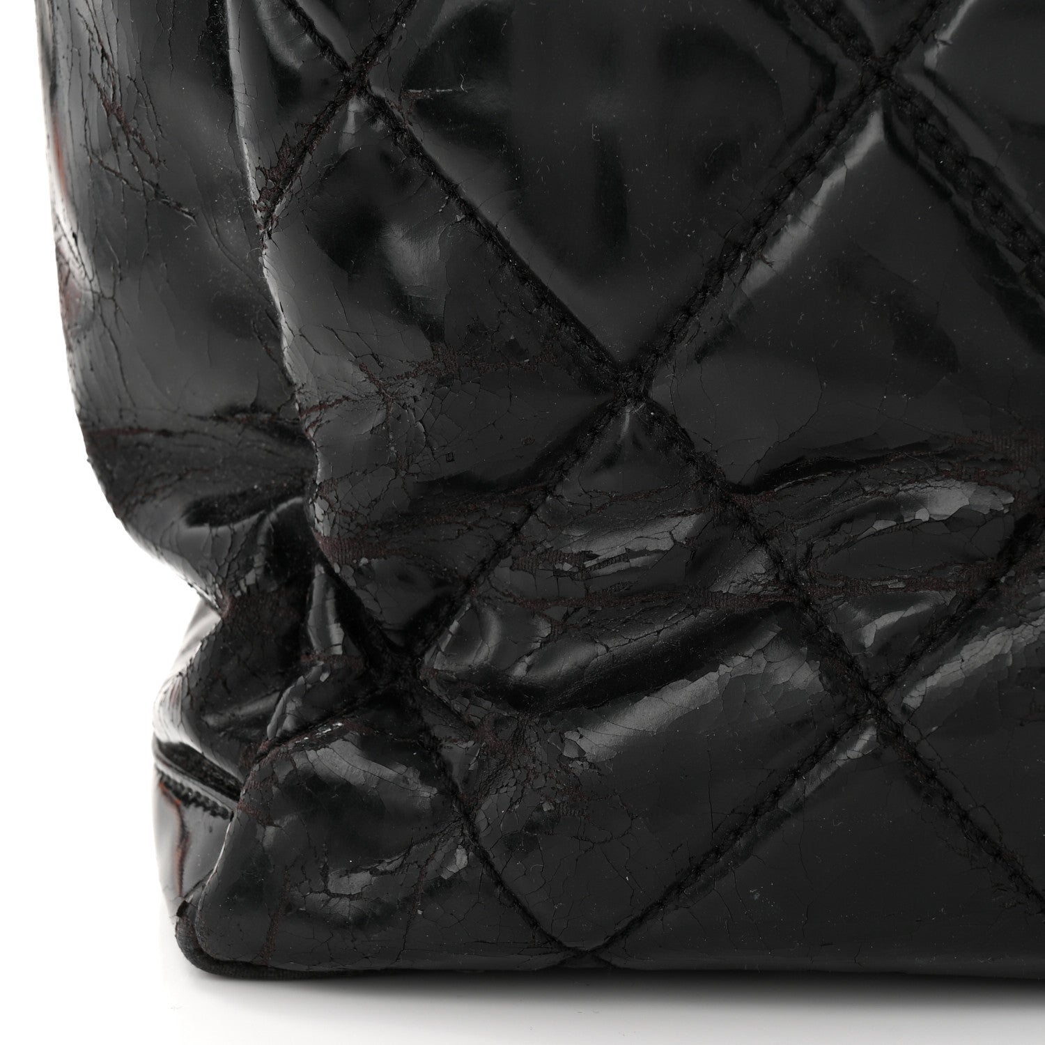 Vinyl Quilted Large Paris Biarritz Tote Black
