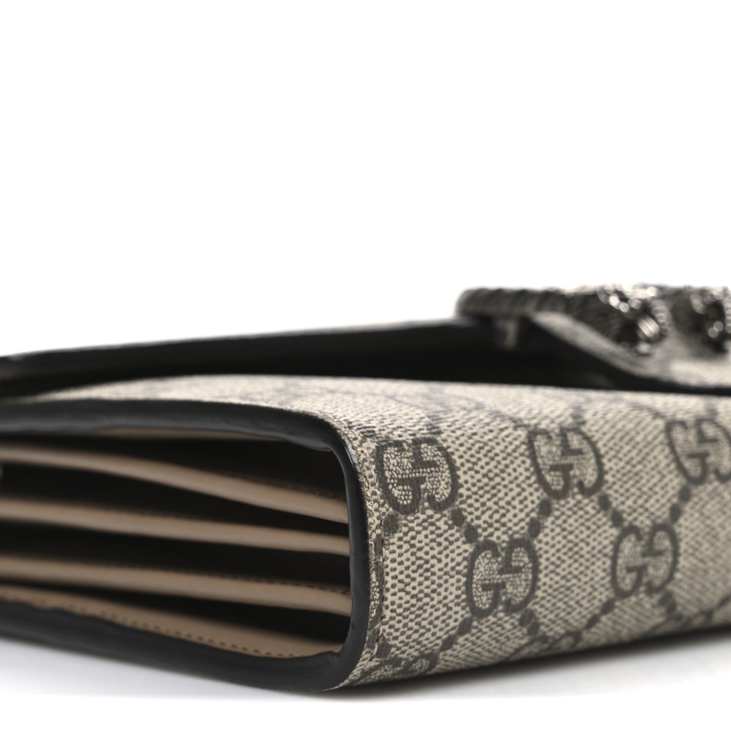 GG Supreme Monogram Mini Dionysus Chain Wallet Beige Taupe