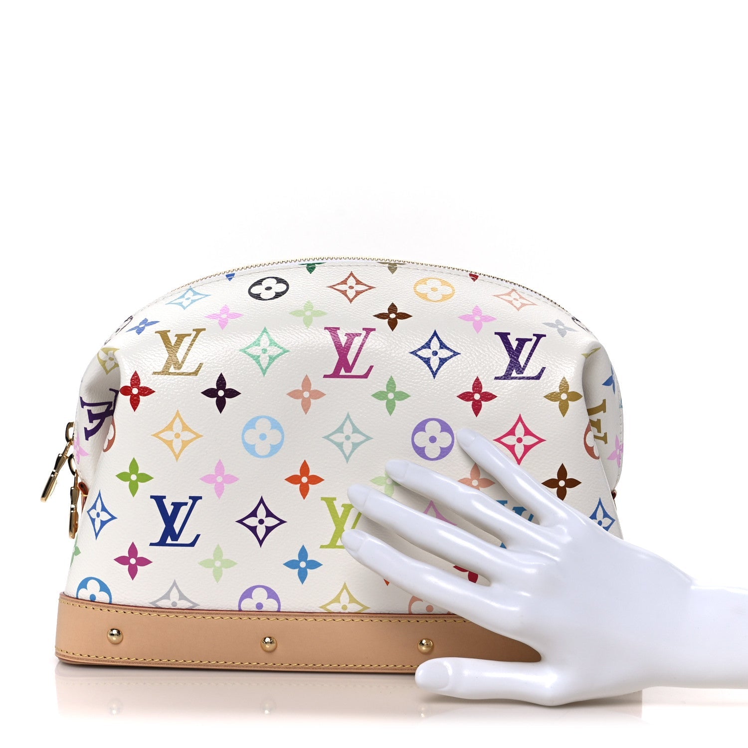 LV x TM Monogram Multicolor Cosmetic Pouch GM White