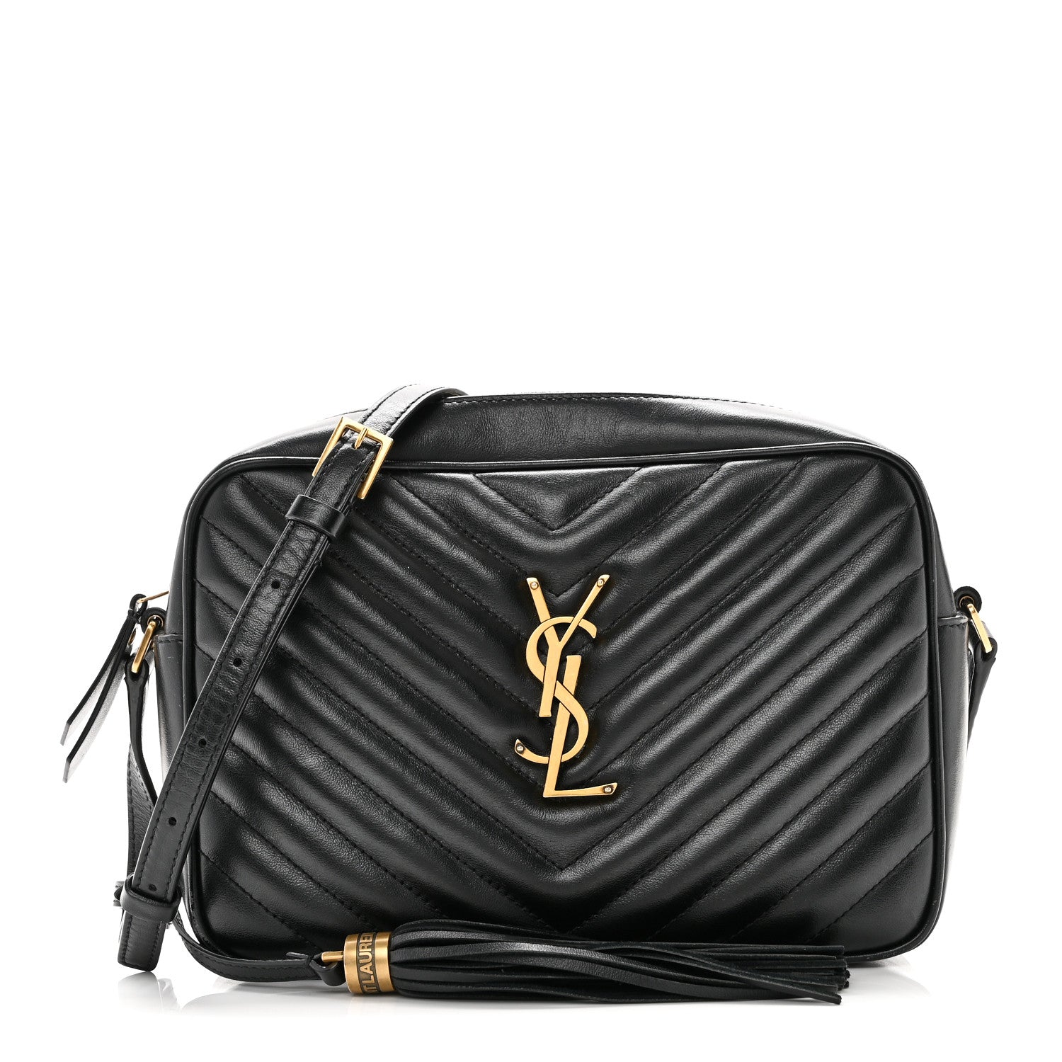 Calfskin Matelasse Monogram Lou Camera Bag Black