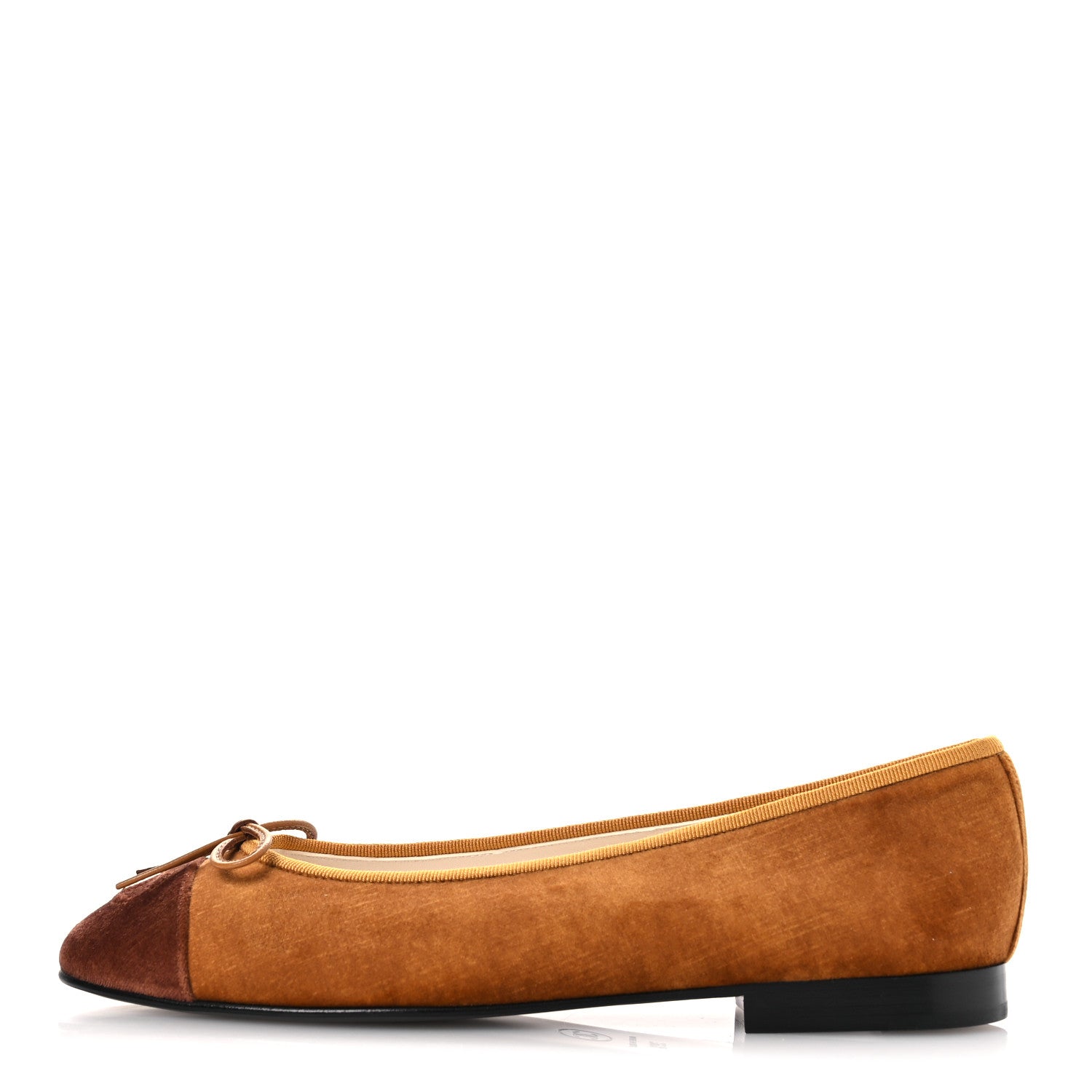Velvet Cap Toe CC Ballerina Flats 39.5 Brown Light Brown