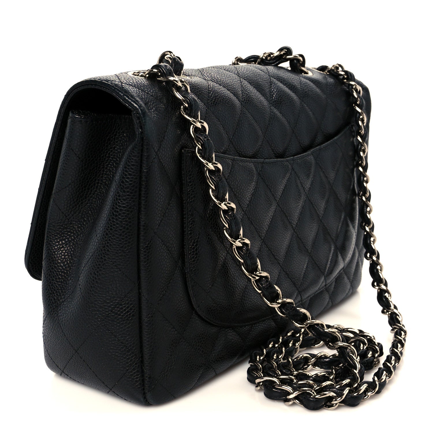 Caviar Quilted Jumbo Single Flap Black