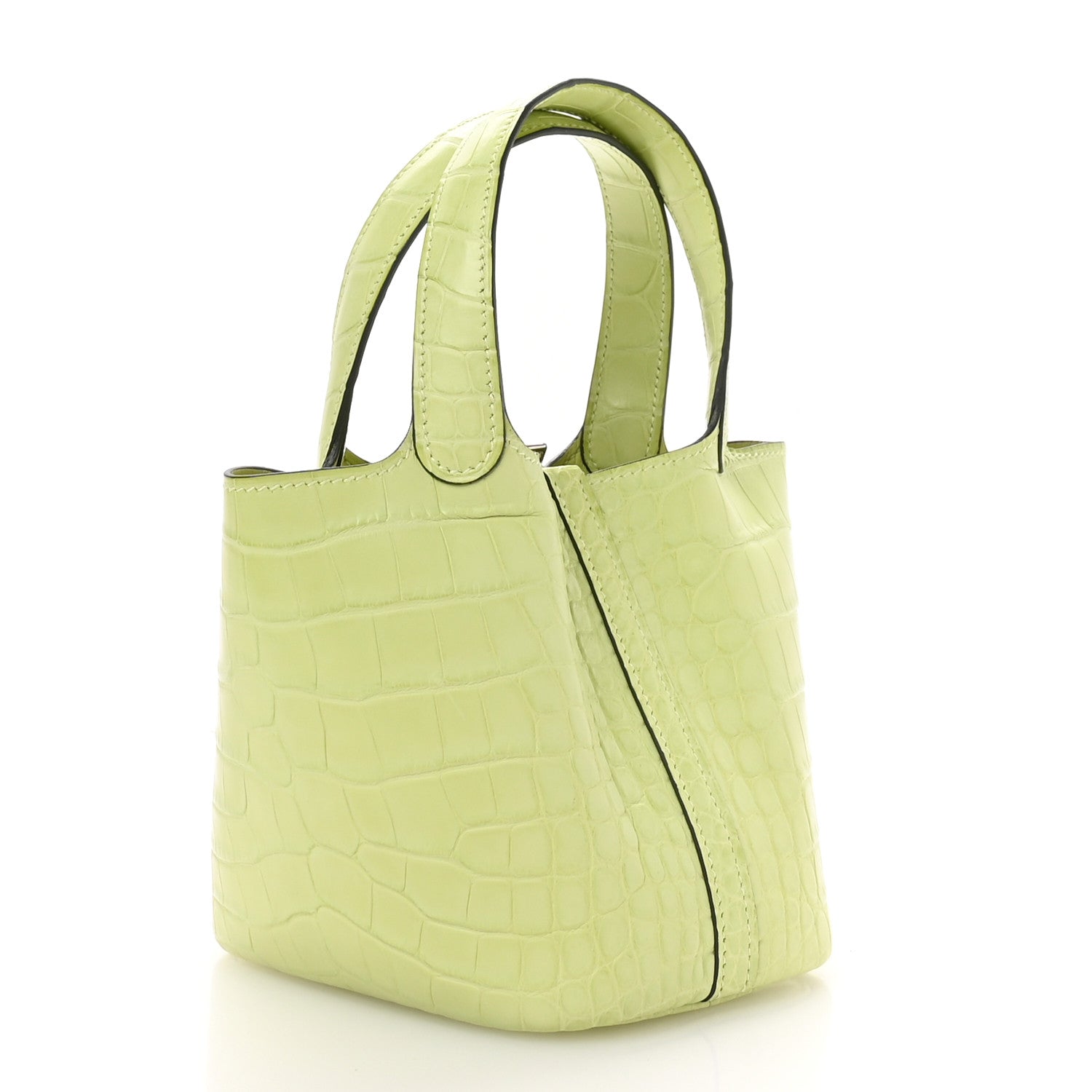 Matte Alligator Micro Picotin Lock Jaune Bourgeon