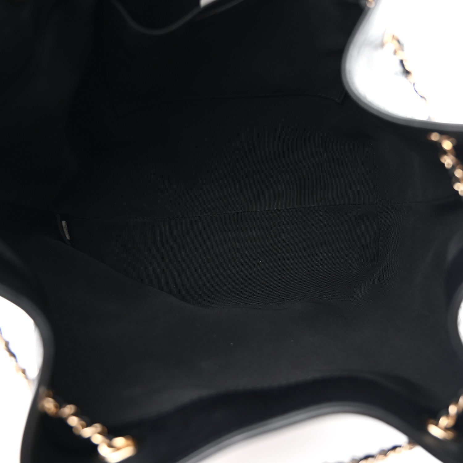 Calfskin Stitched Drawstring Bag Black