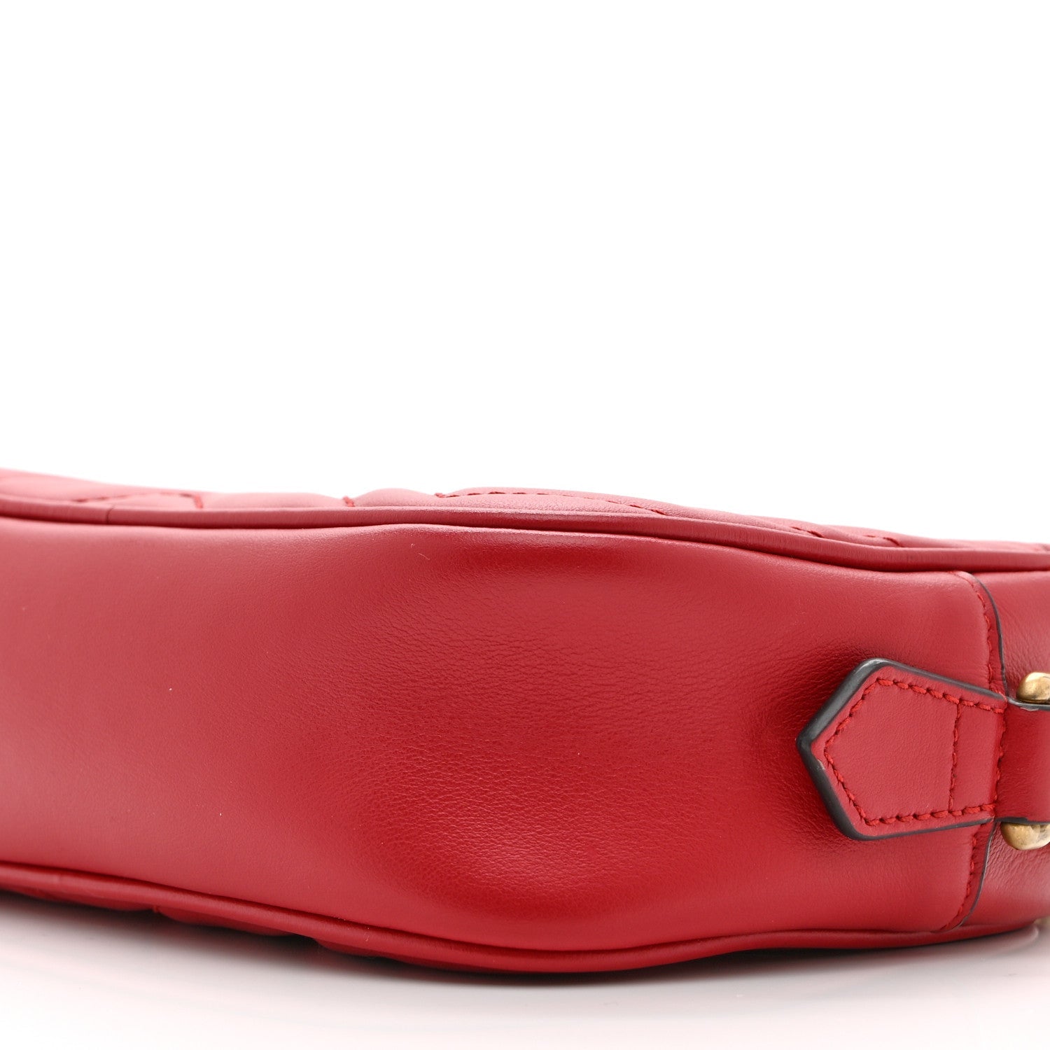 Calfskin Matelasse Mini GG Marmont Chain Shoulder Bag Hibiscus Red