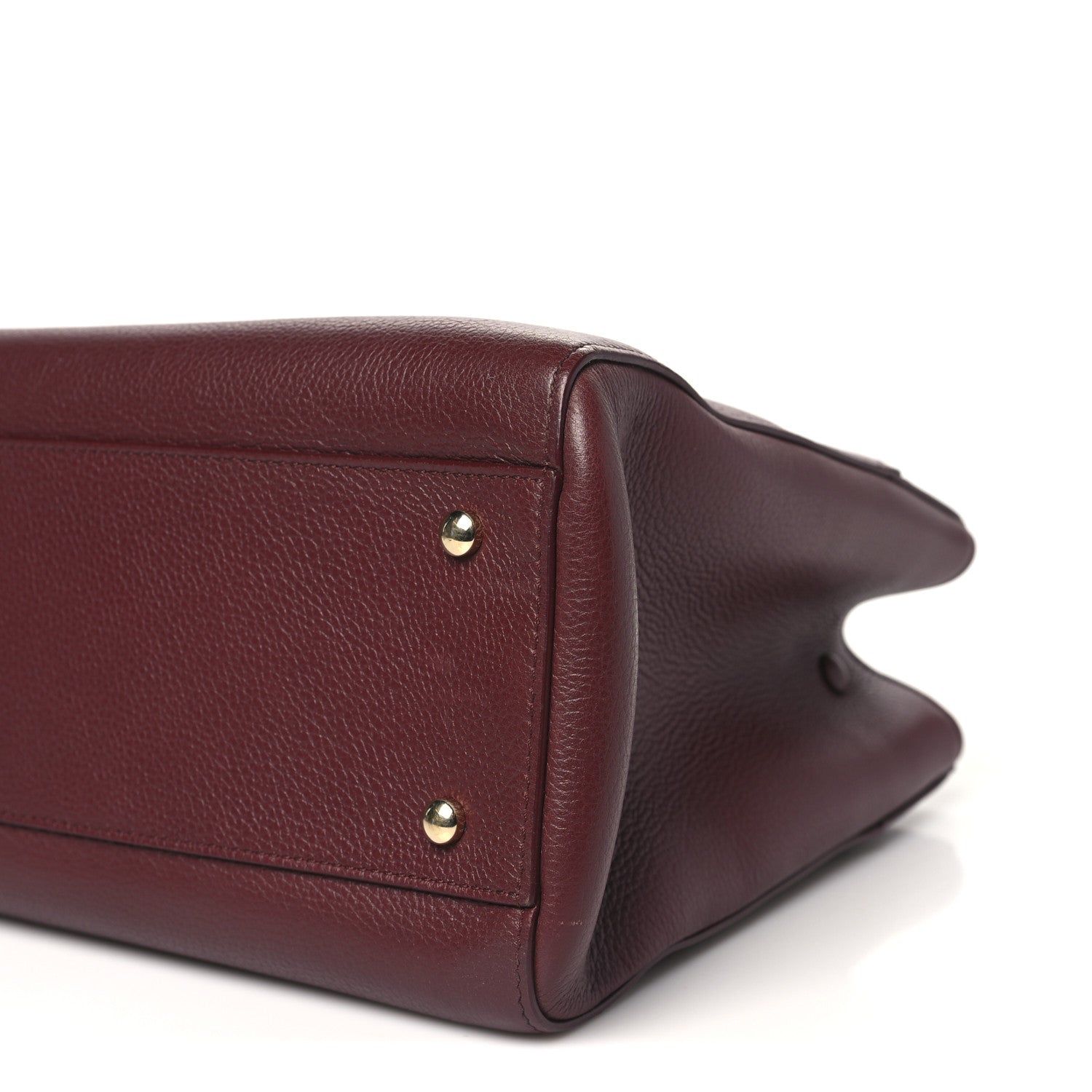 Grained Calfskin Small Neo Executive Shopper Tote  Burgundy