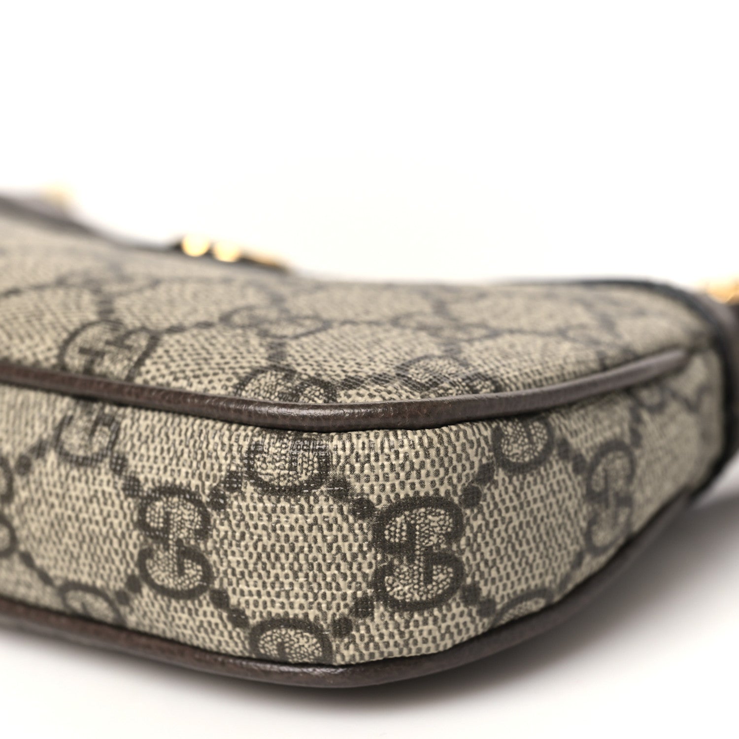 GG Supreme Monogram Textured Dollar Calfskin Mini Ophidia Chain Bag Beige Ebony