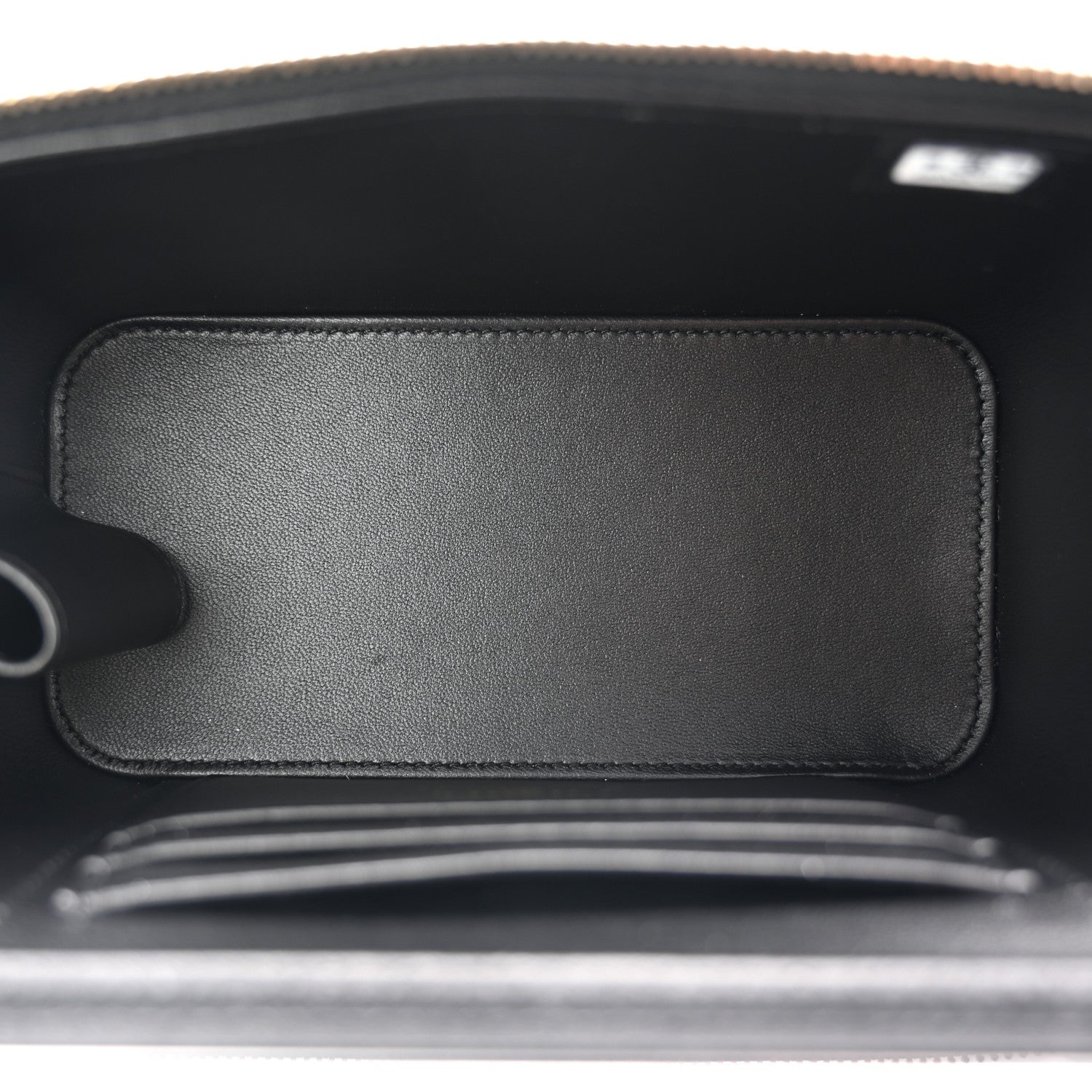 Lambskin Quilted Small Top Handle Vanity Case With Chain Black