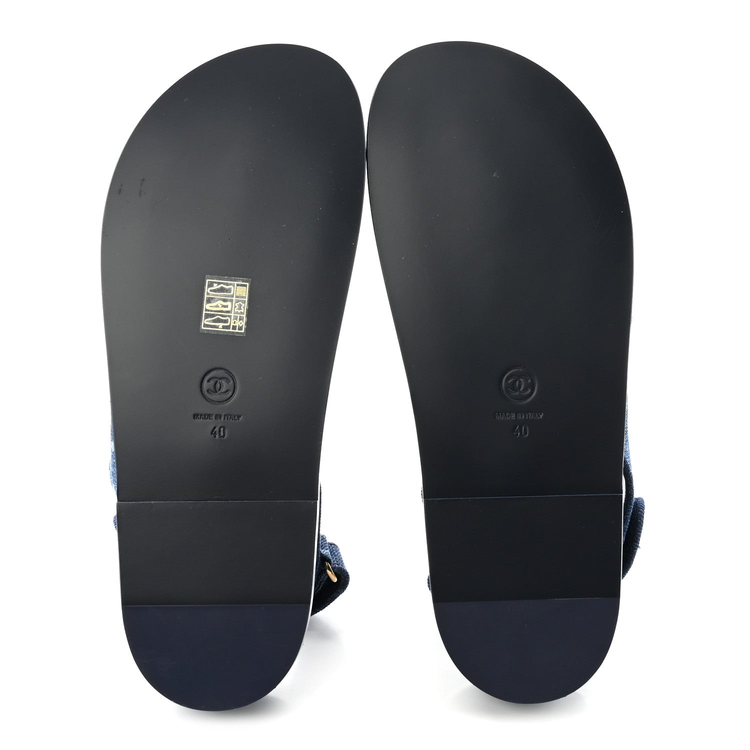 Printed Denim CC Dad Sandals 40 Dark Blue