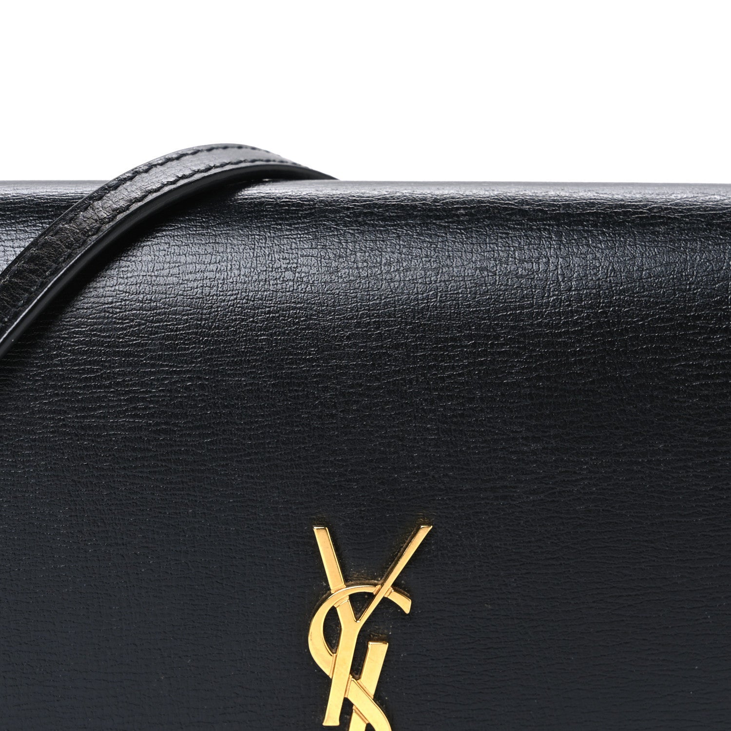 Smooth Calfskin Monogram Phone Holder Crossbody Black