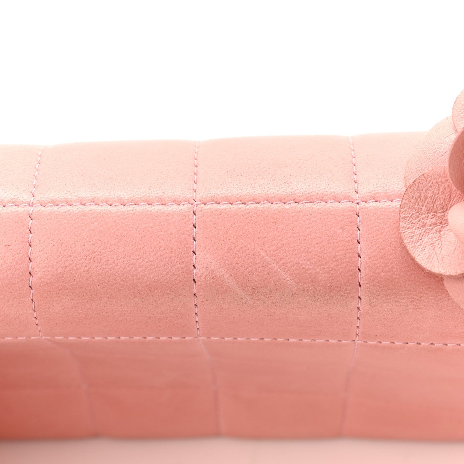 Lambskin Quilted Mini Chocolate Bar Camellia Flap Pink