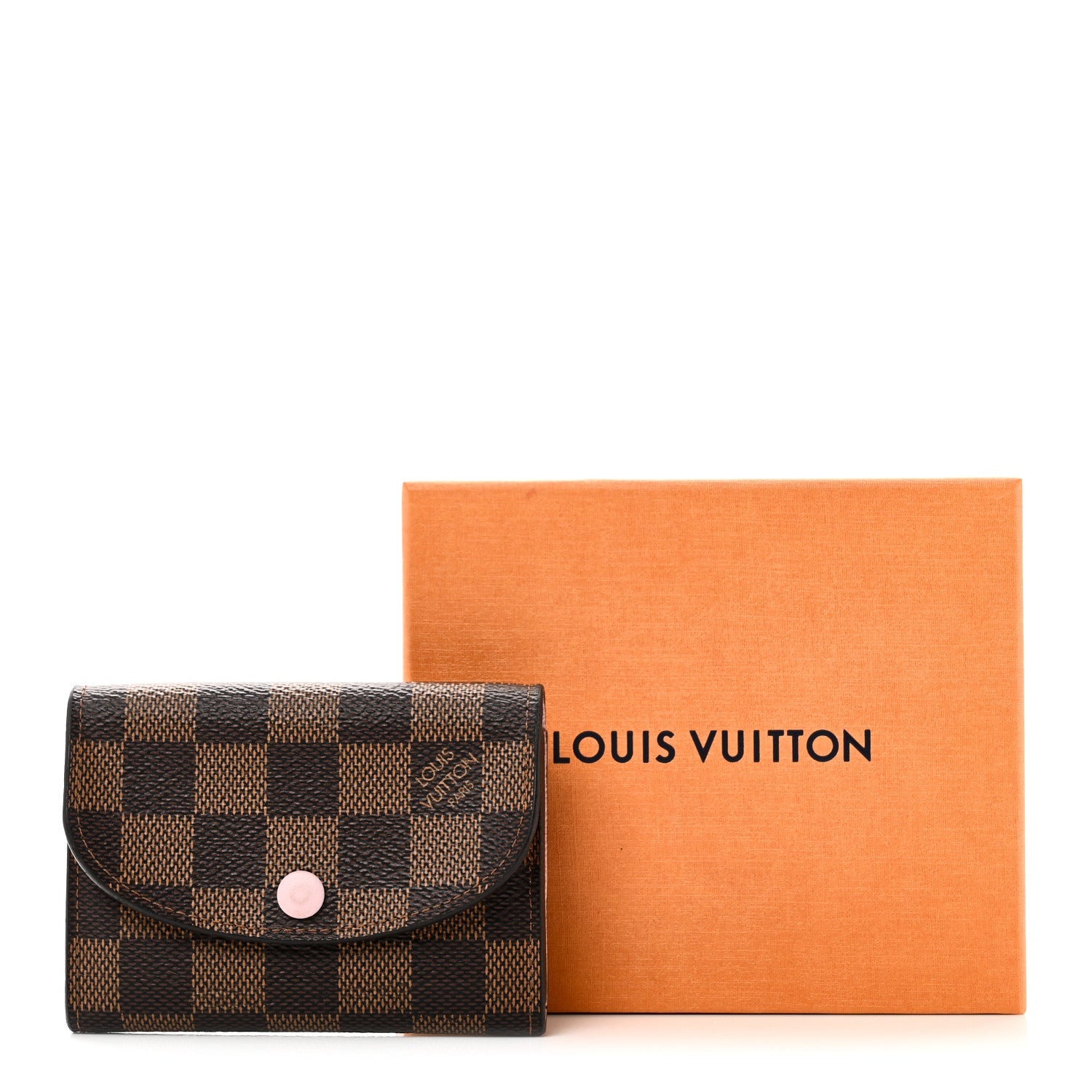 Damier Ebene Rosalie Coin Purse Rose Ballerine