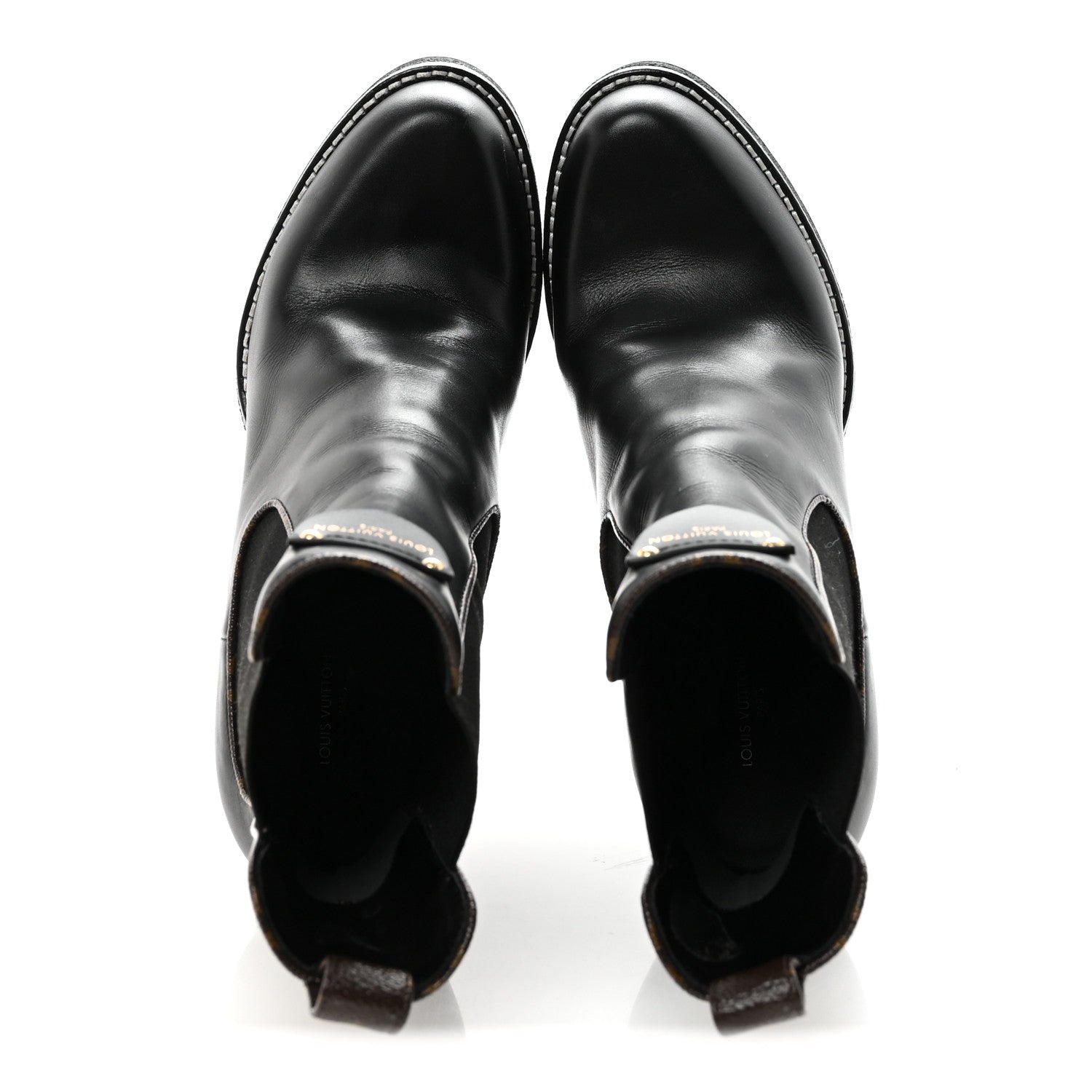 Calfskin Monogram LV Beaubourg Platform Ankle Boots 40 Black