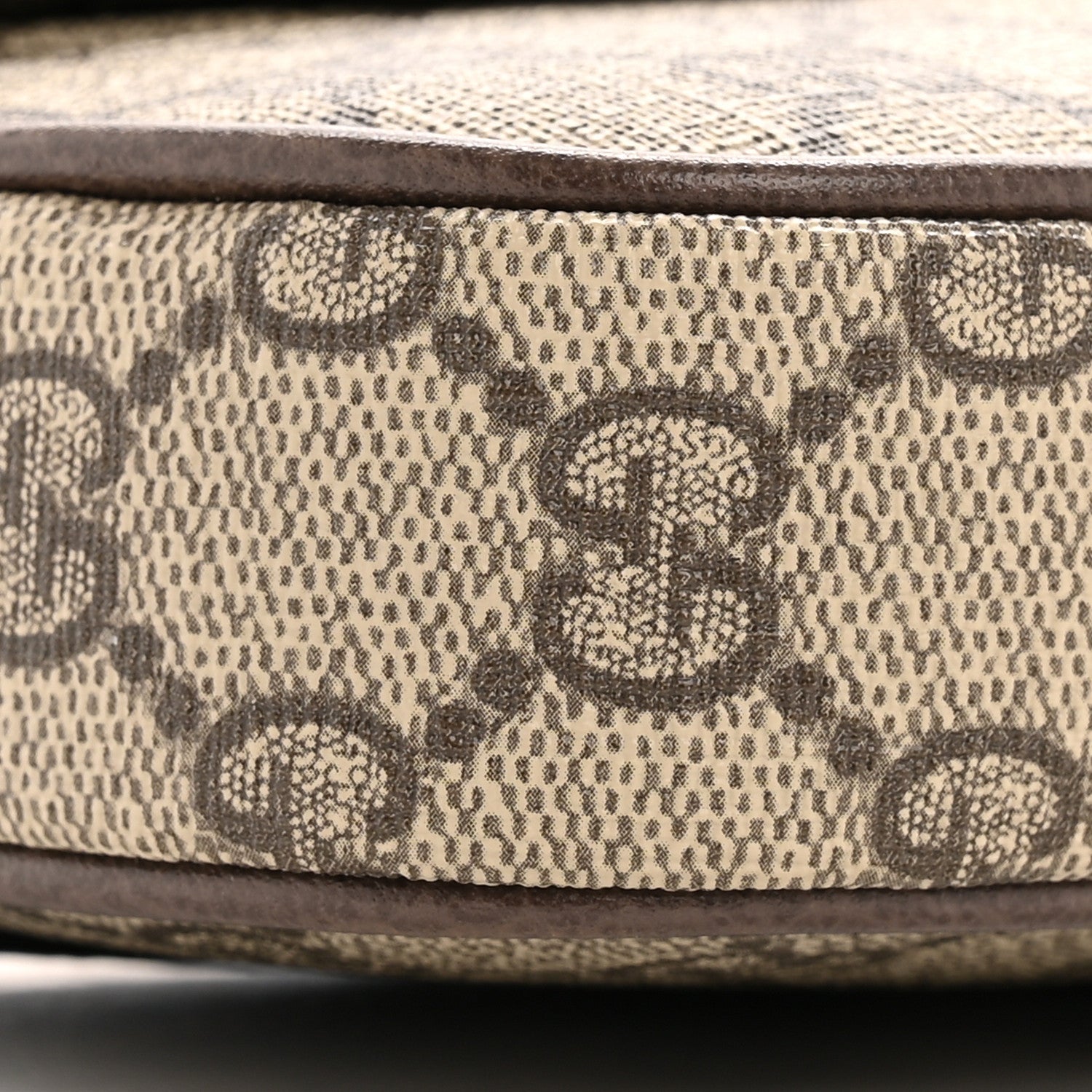 GG Supreme Monogram Textured Dollar Calfskin Web Mini Ophidia Envelope Shoulder Bag Beige Ebony New Acero