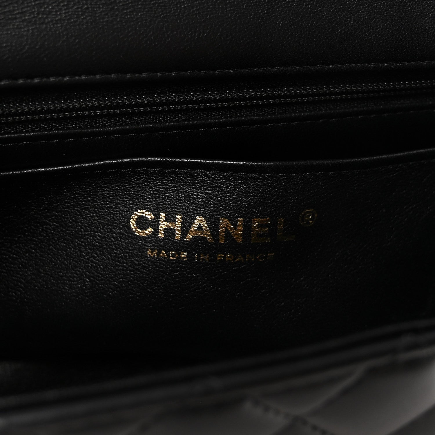 Lambskin Quilted Mini Top Handle Rectangular Flap Black