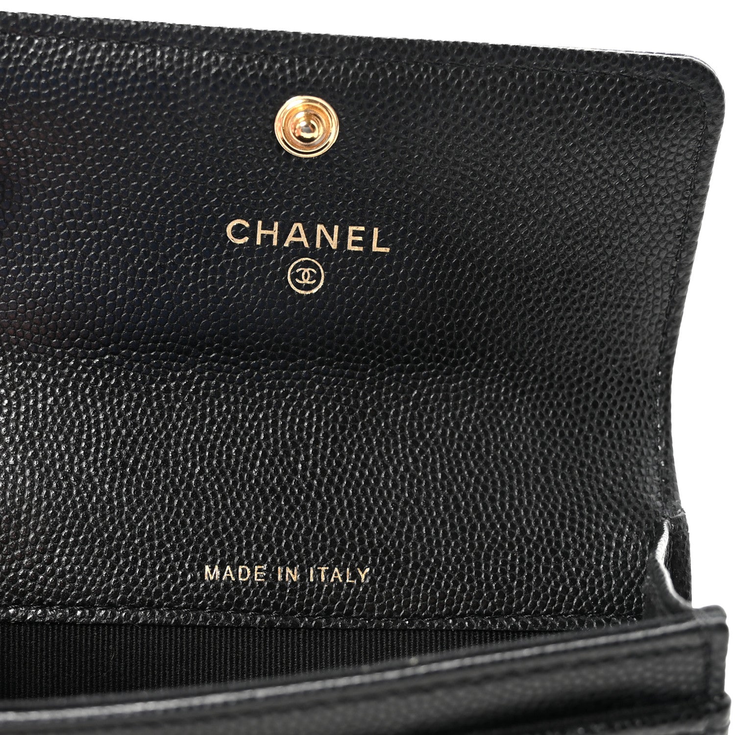 Caviar Quilted Boy Flap Card Holder Black