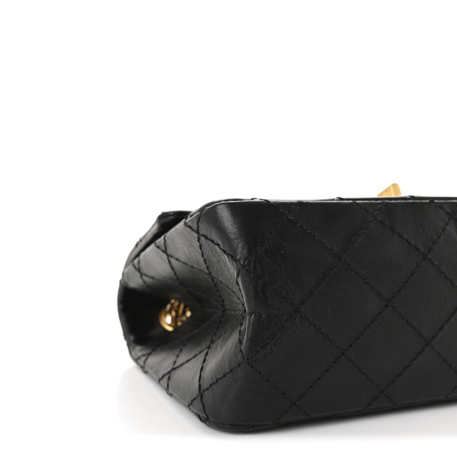 Aged Calfskin Quilted 2.55 Reissue Mini Flap Black