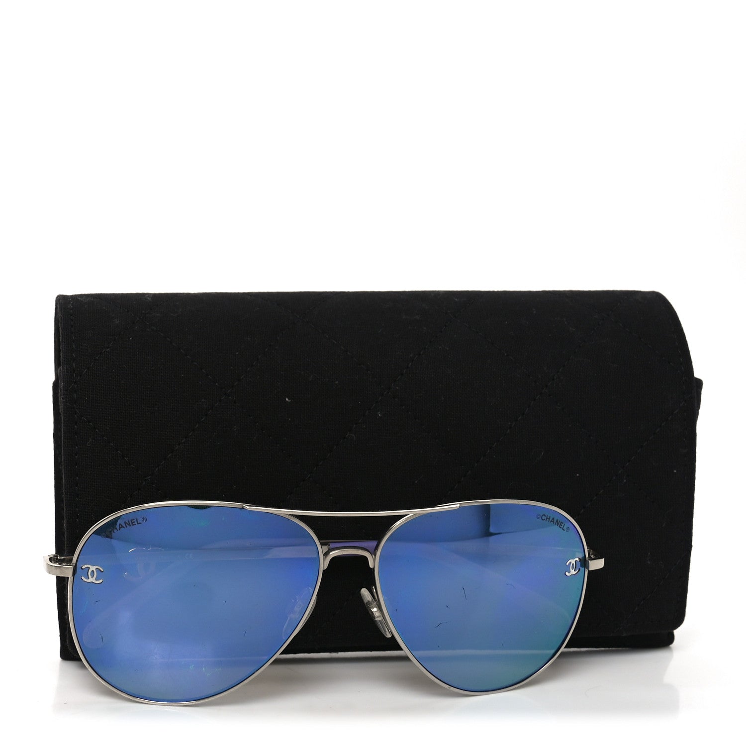 Metal Pilot Aviator CC Sunglasses 4189-T-Q Silver