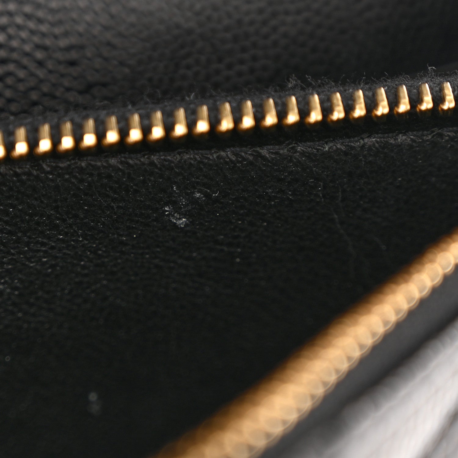 Grain De Poudre Matelasse Chevron Monogram Envelope Chain Wallet Black