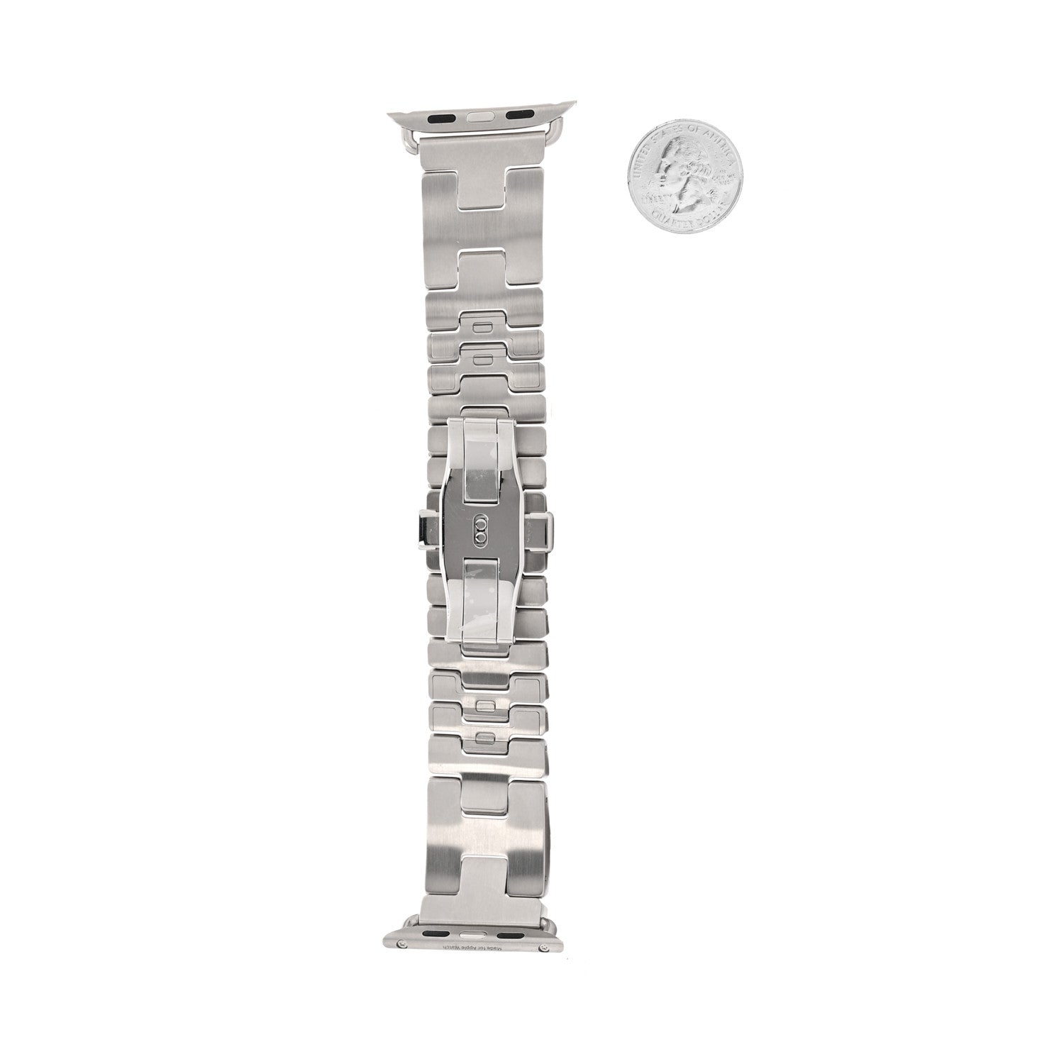 Stainless Steel 46mm Grand H Apple Watch Single Tour Band Gris