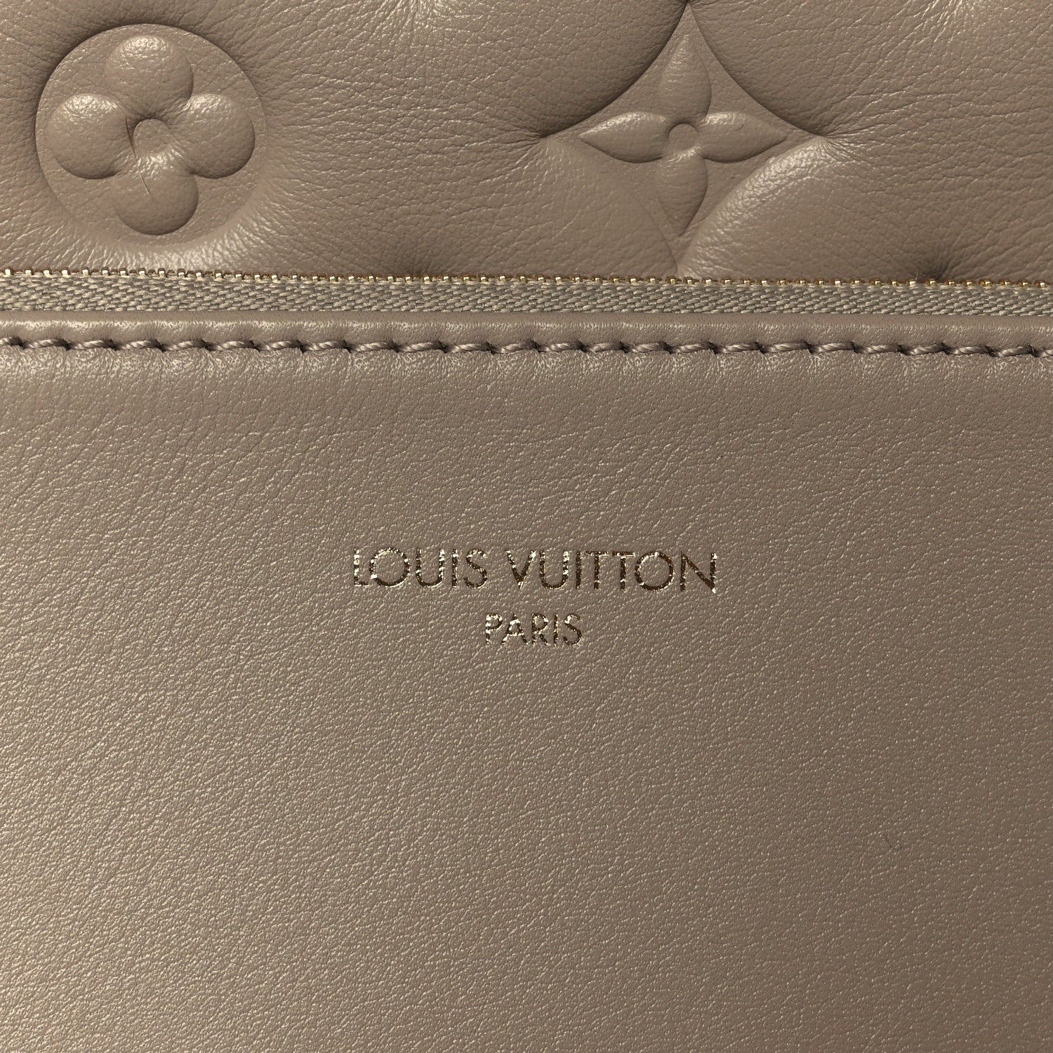 Lambskin Embossed Monogram Coussin Hobo MM Galet