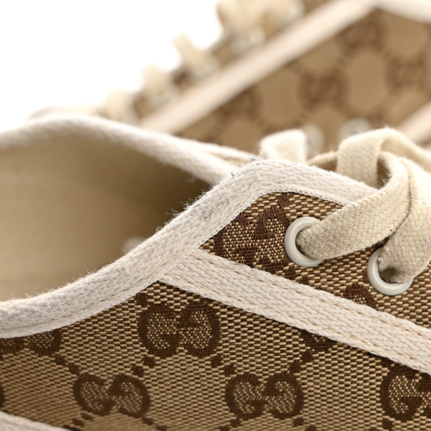 GG Monogram Mens 1977 Tennis Platform 52mm Sneakers 8 Beige Ebony Mystic White