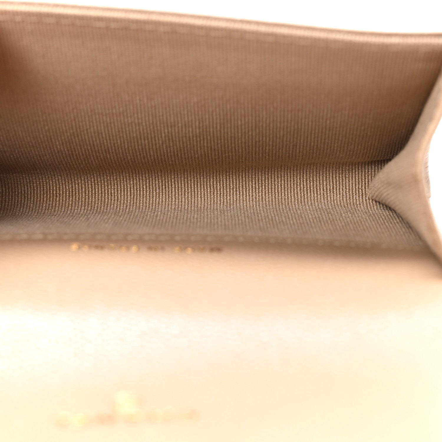 Caviar Quilted Flap Card Holder Wallet Dark Beige