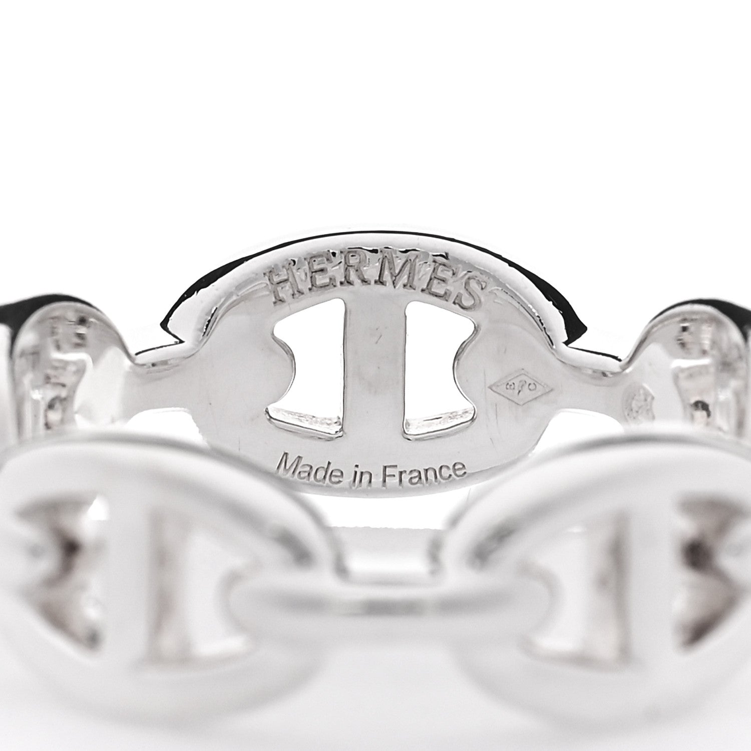 Sterling Silver PM Chaine d'Ancre Enchainee Band Ring 55 7.25